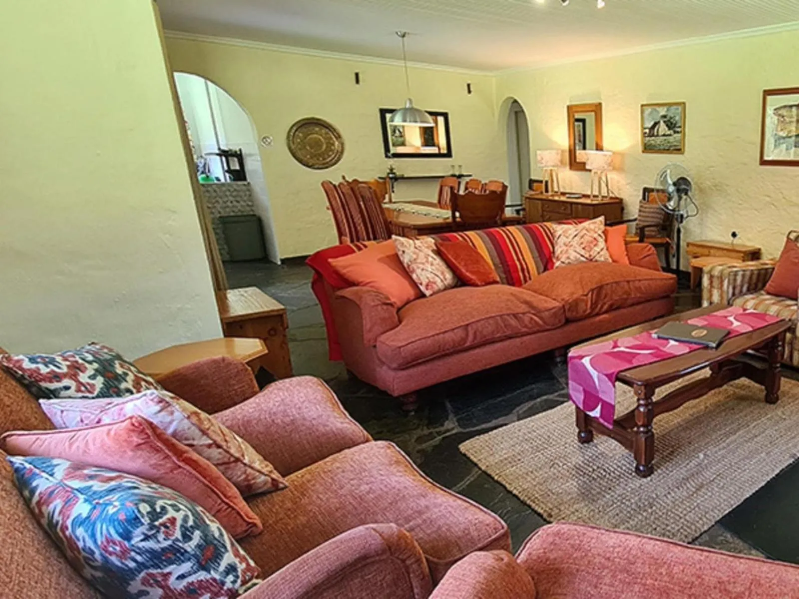 Seating area in Lake Naverone Holiday Cottages
