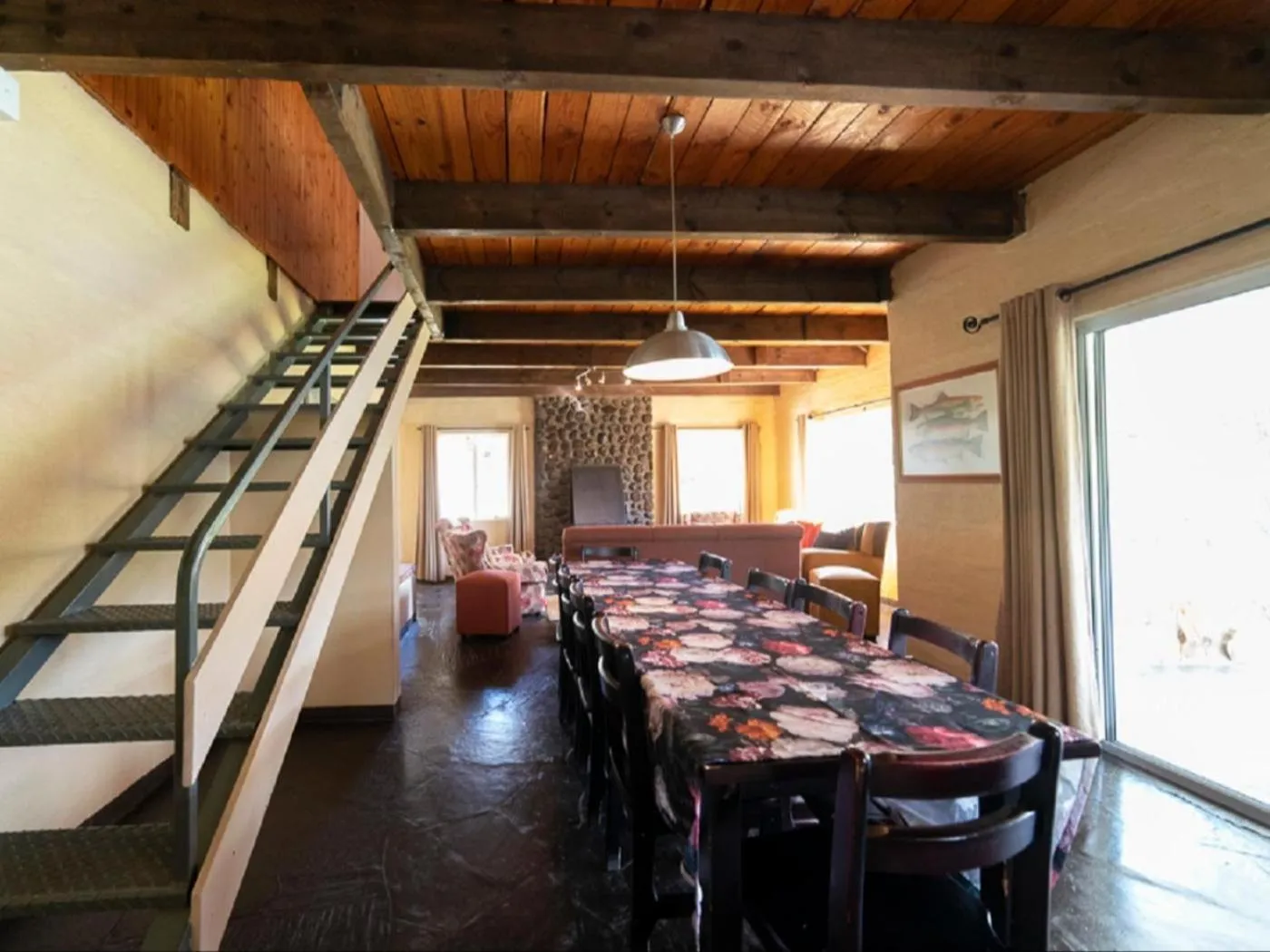 Seating area in Lake Naverone Holiday Cottages