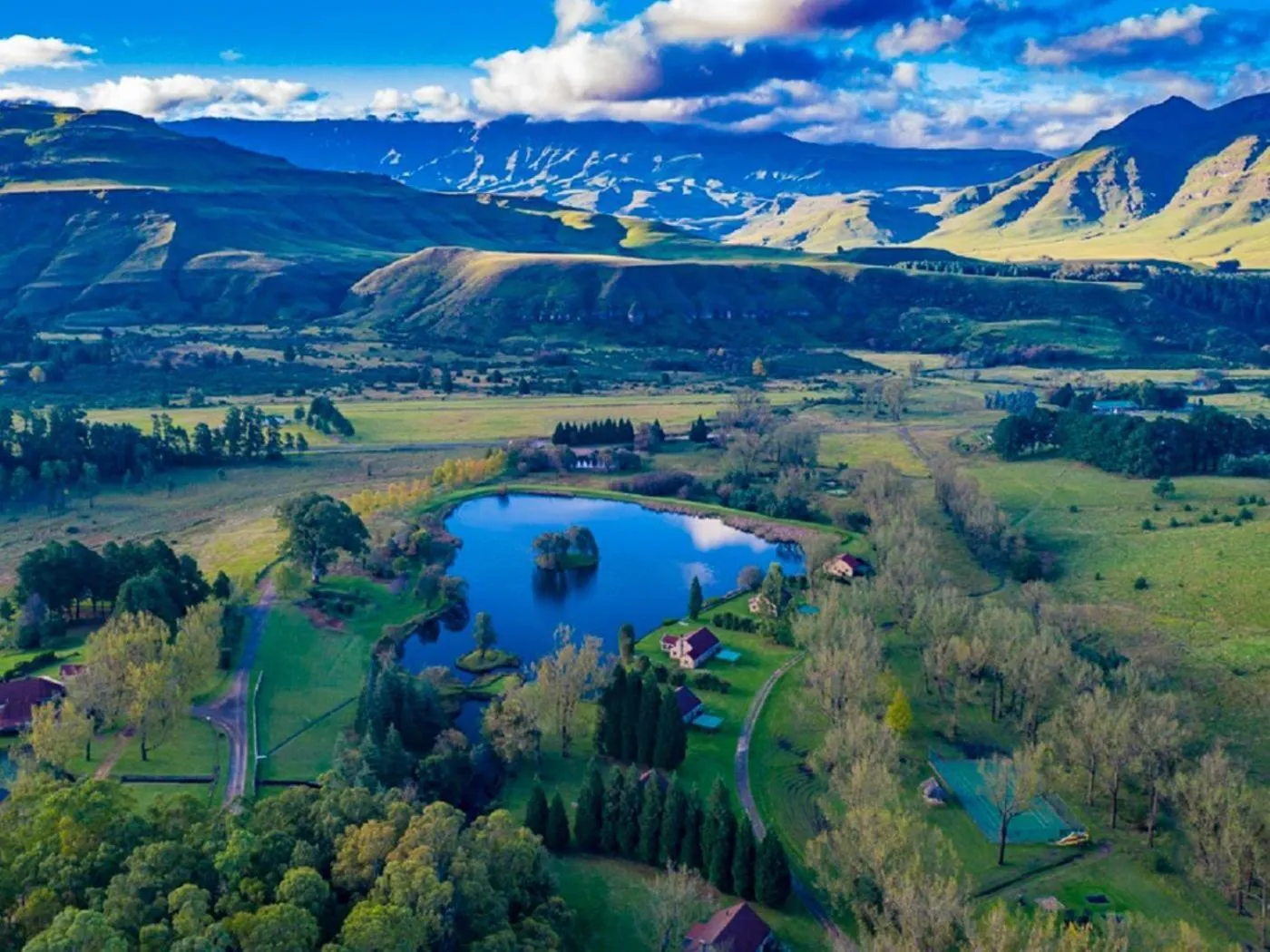 Property building in Lake Naverone Holiday Cottages
