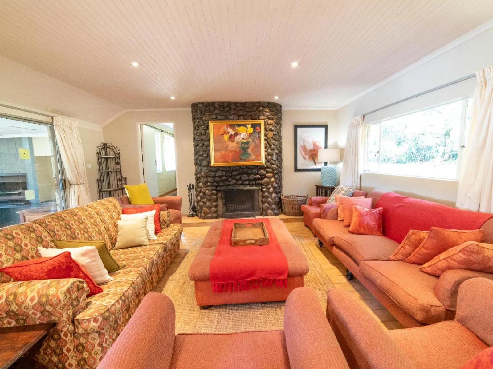 Seating area in Lake Naverone Holiday Cottages