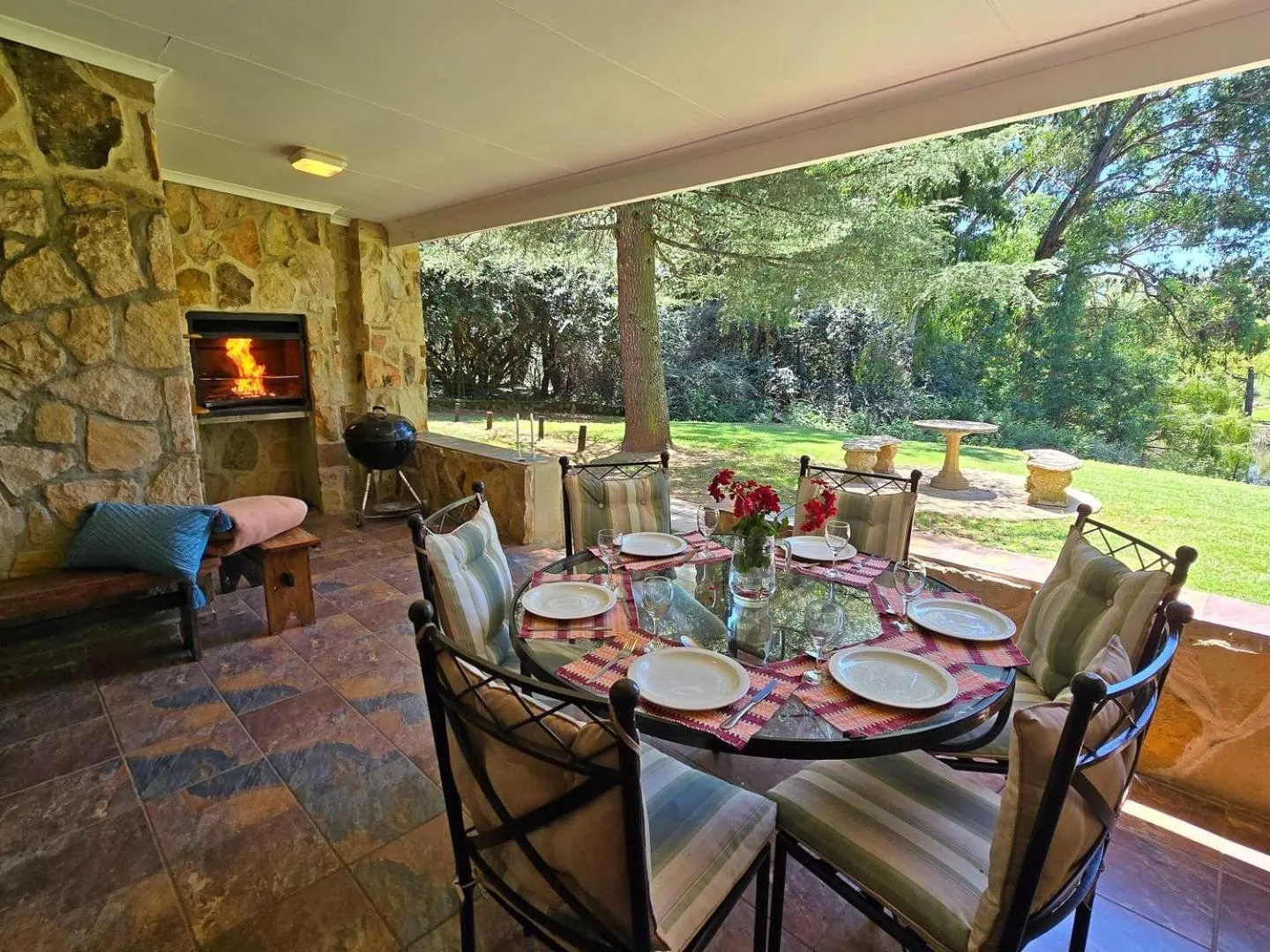 BBQ facilities in Lake Naverone Holiday Cottages