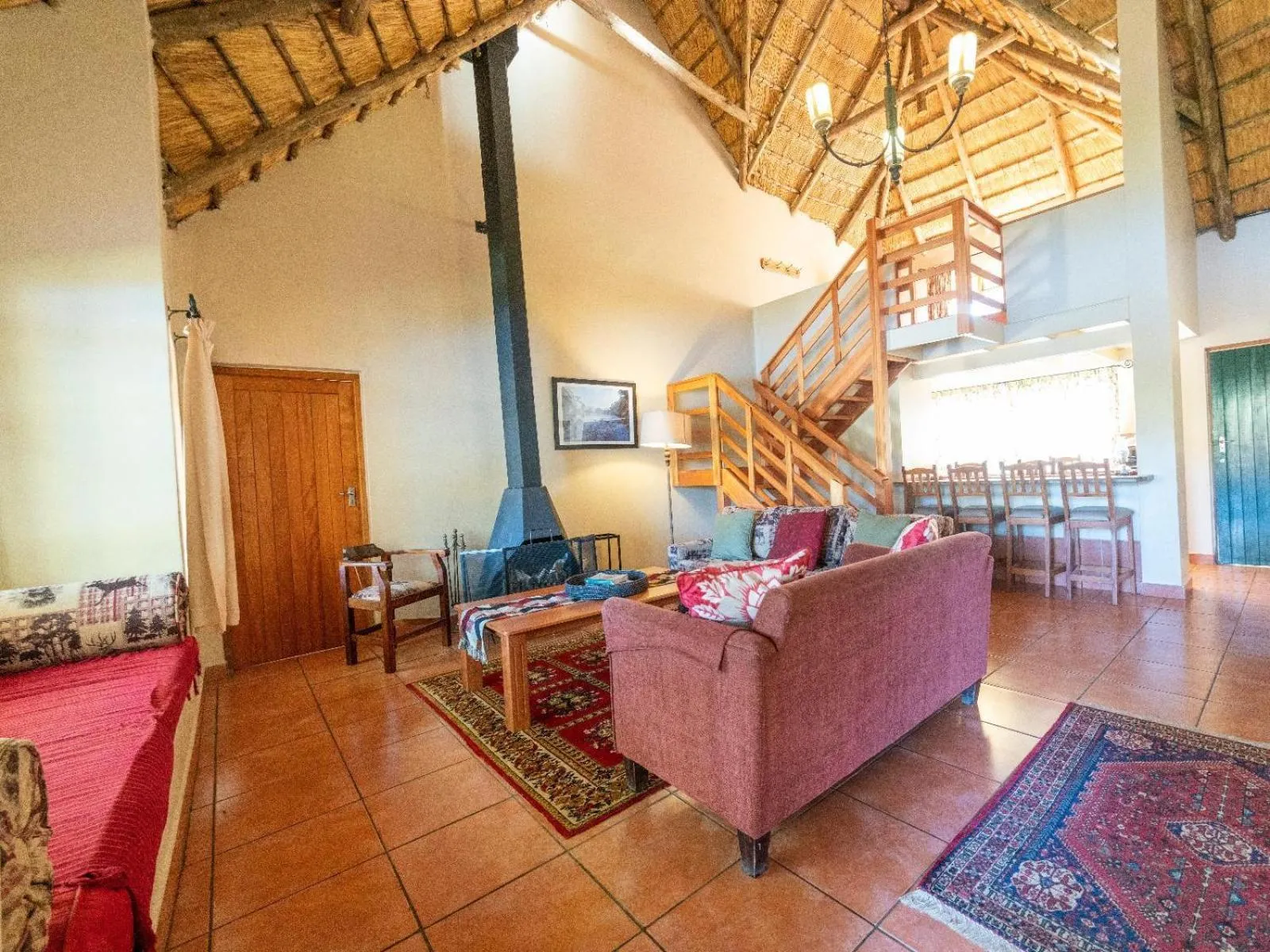 Seating area in Lake Naverone Holiday Cottages