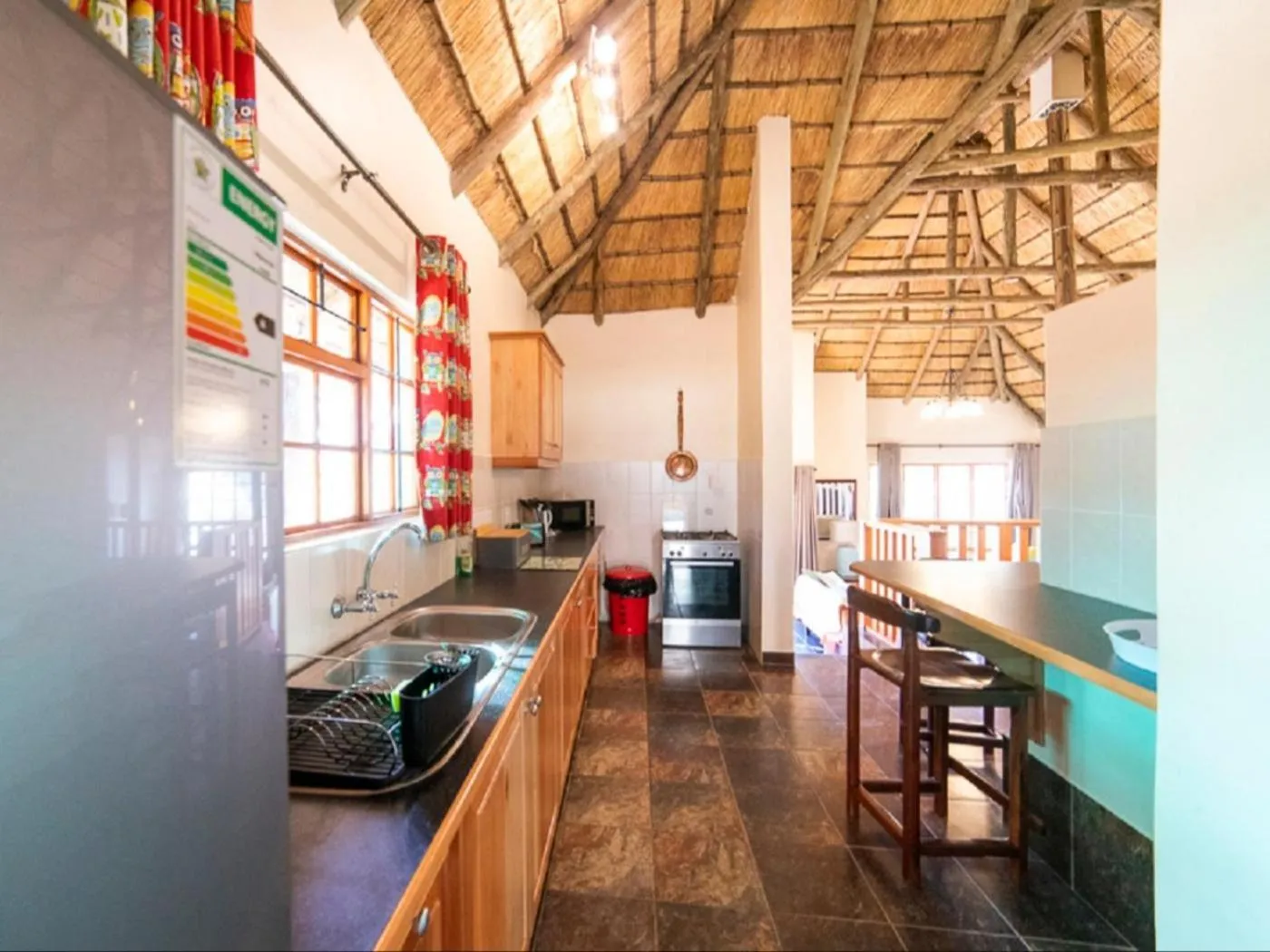 Kitchen or kitchenette in Lake Naverone Holiday Cottages