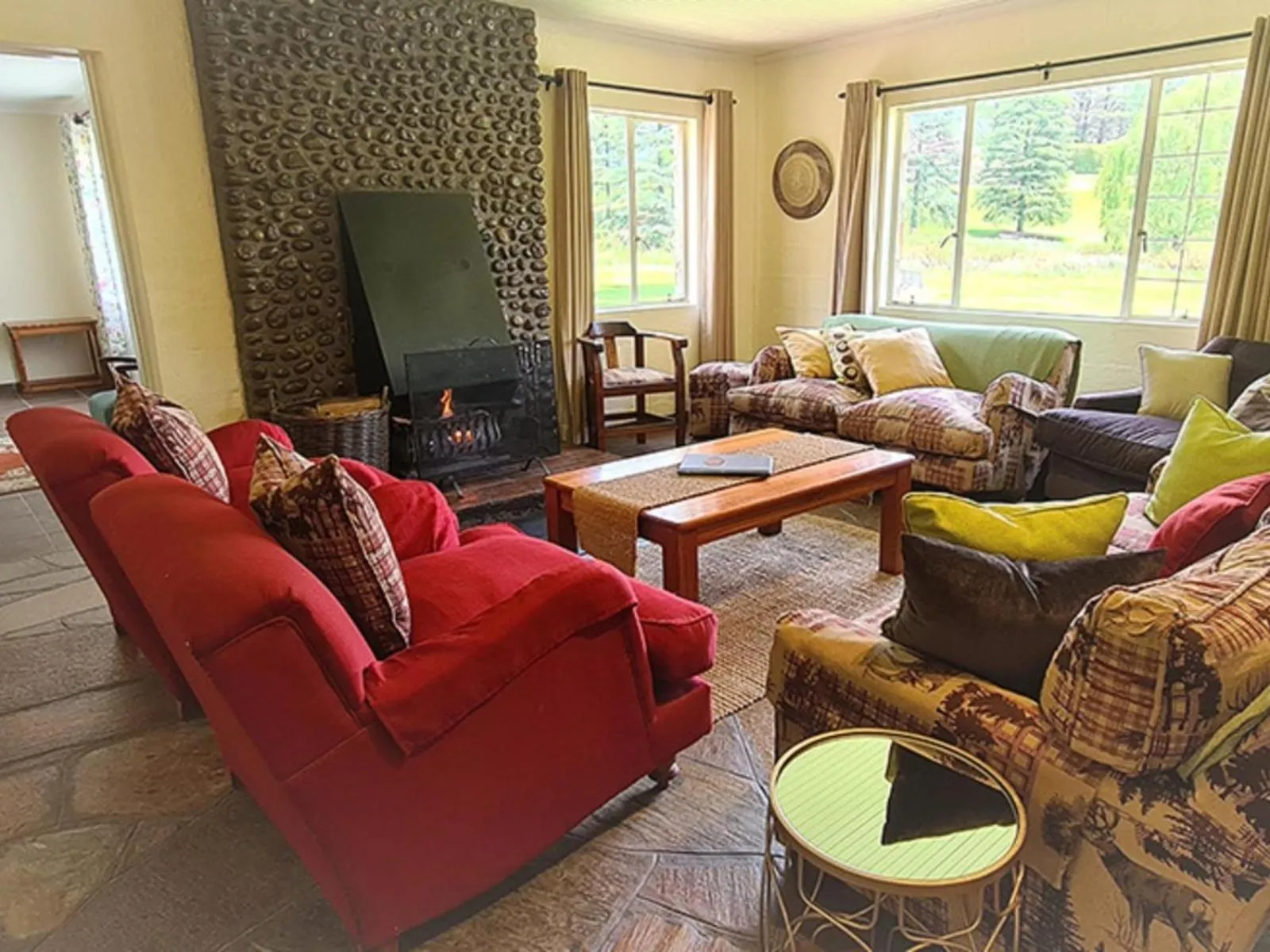 Seating area in Lake Naverone Holiday Cottages