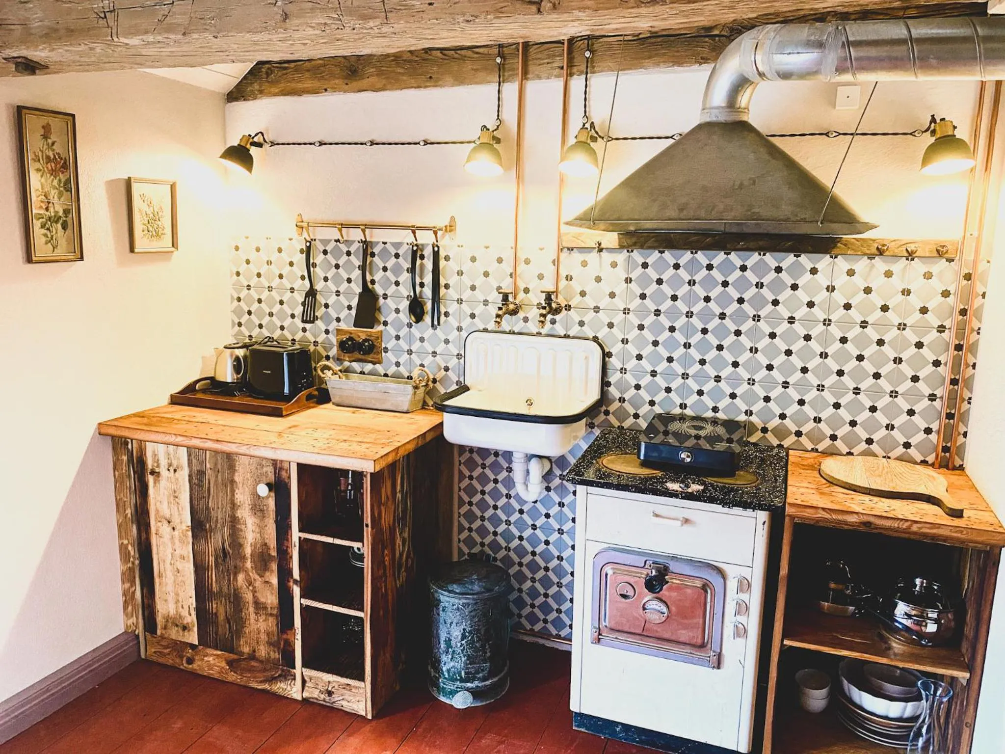 Kitchen or kitchenette in Baznīcas ielas apartamenti