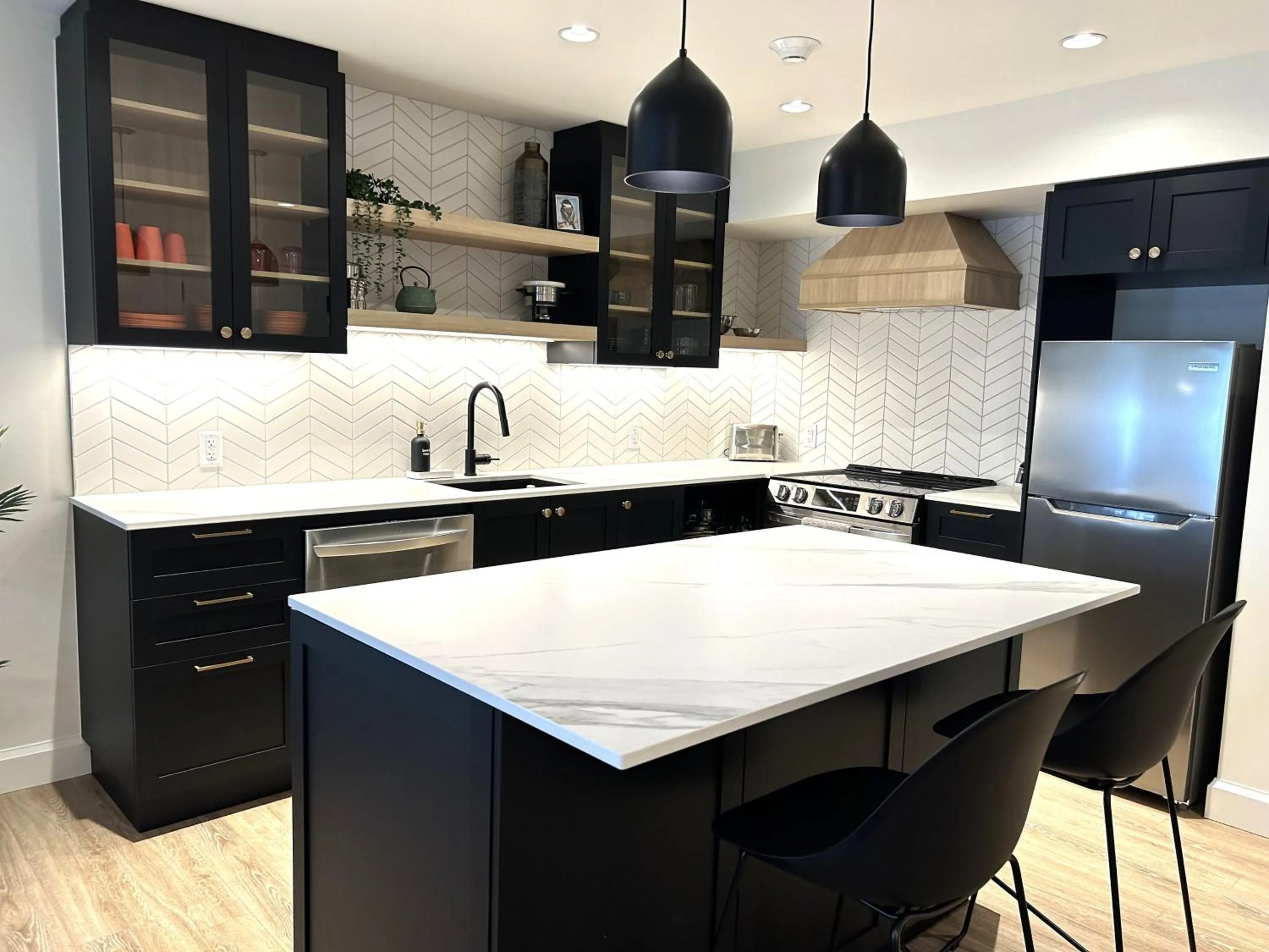 Kitchen or kitchenette in Le Héron - Studios Nature