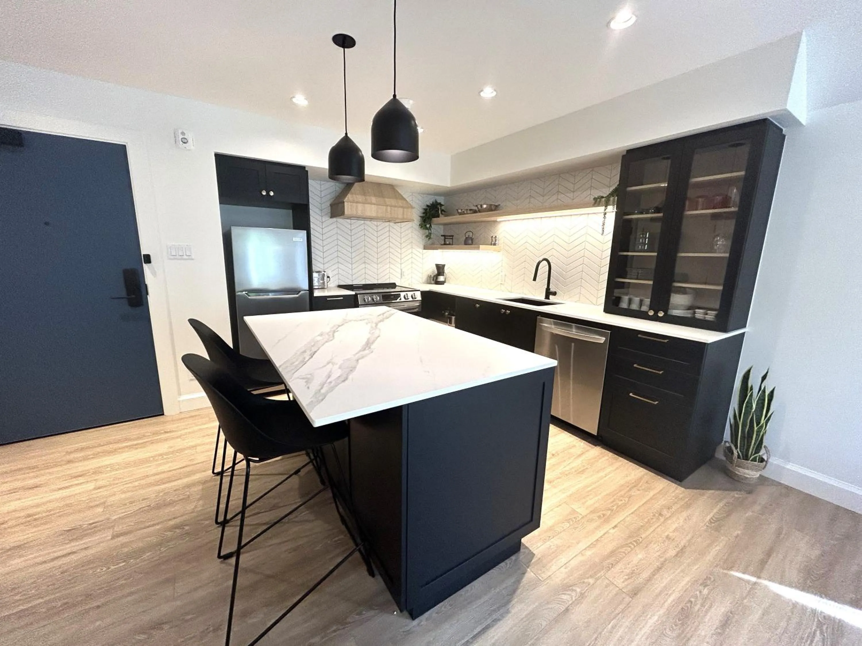 Kitchen or kitchenette in Le Héron - Studios Nature