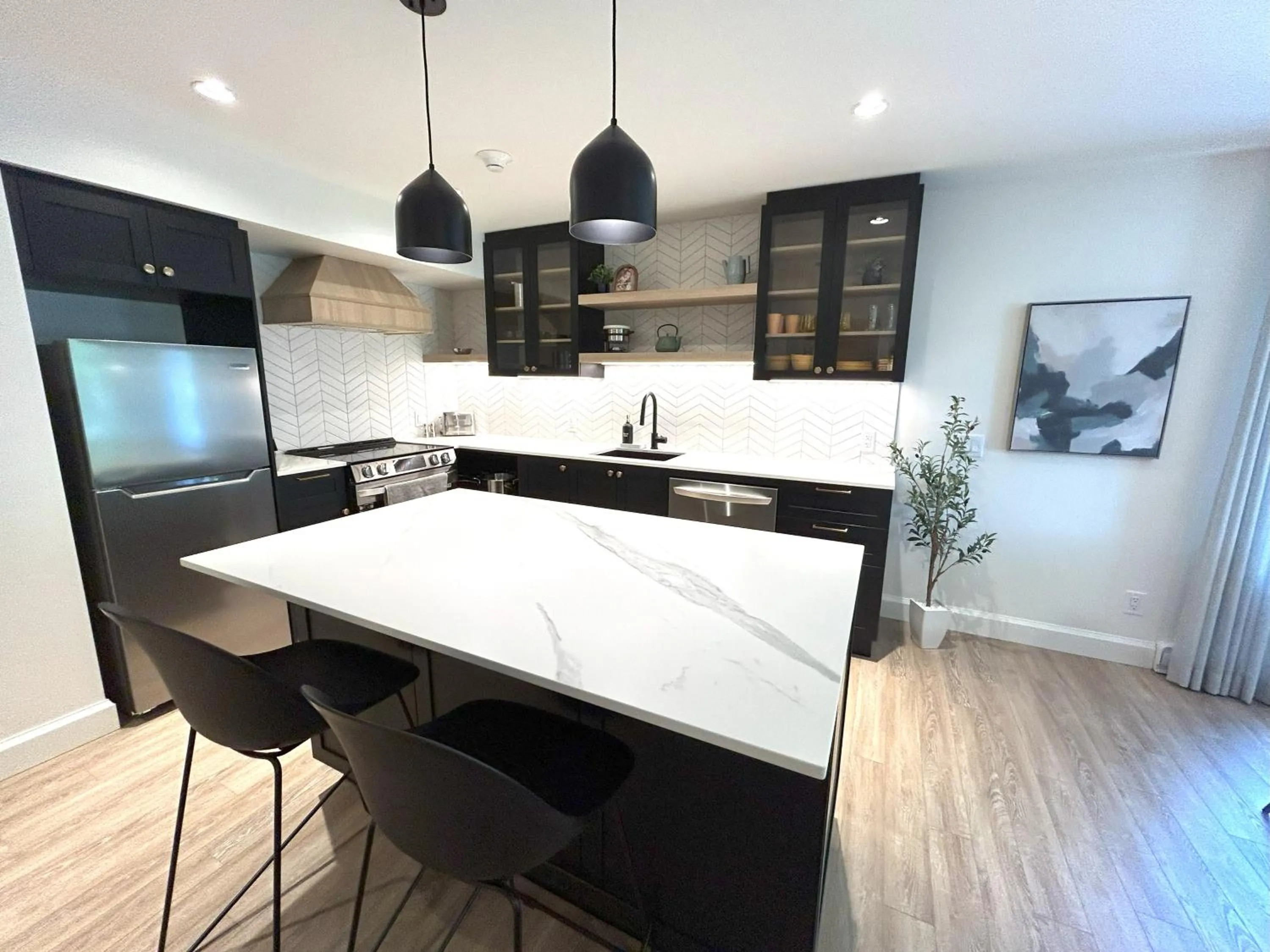 Kitchen or kitchenette in Le Héron - Studios Nature