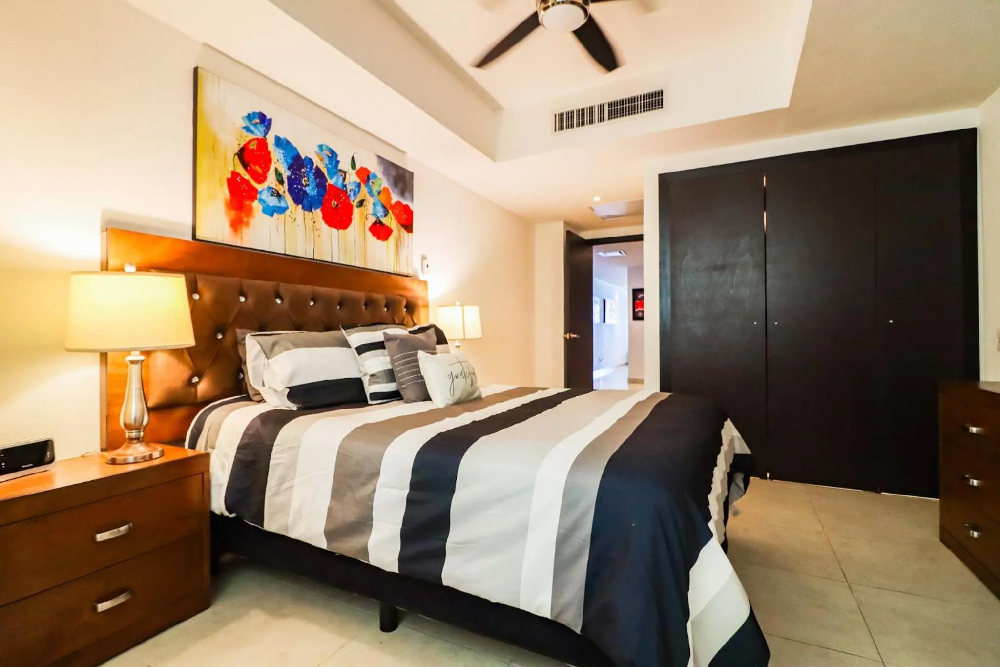 Bed in Grand Venetian Beachfront Condo