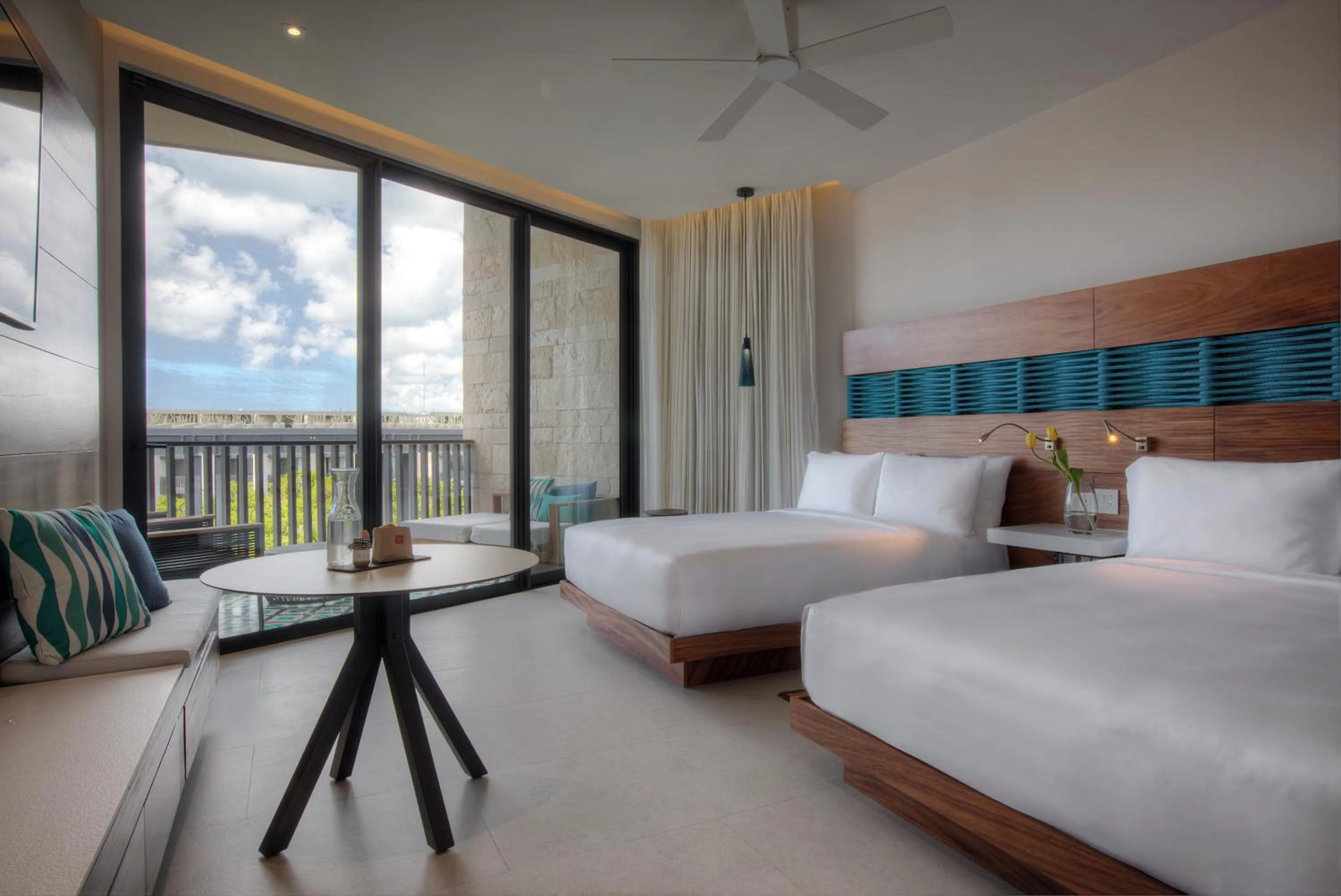 View (from property/room), Bed in Grand Hyatt Playa del Carmen Resort