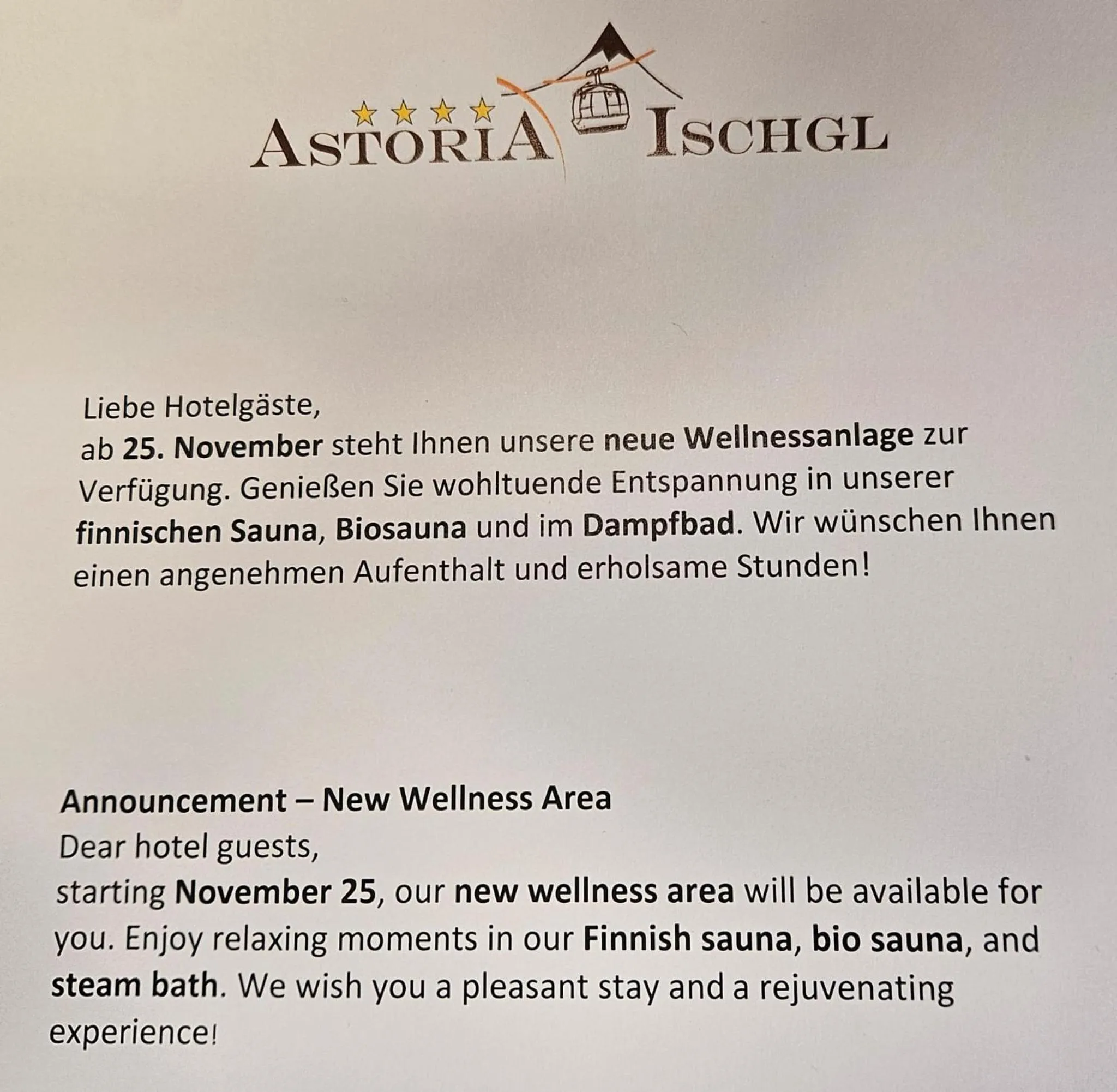 Sauna in Hotel Garni Astoria