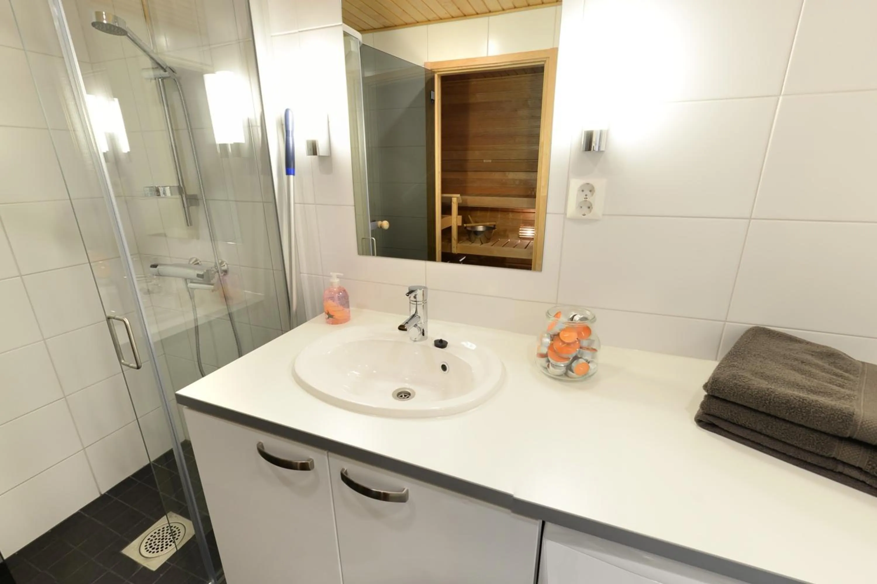 Shower in Forenom Serviced Apartments Tampere Pyynikki