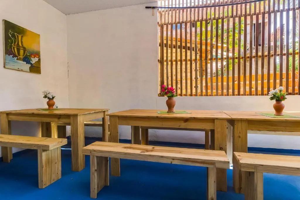 Communal kitchen in Hostel Em Boas Mãos