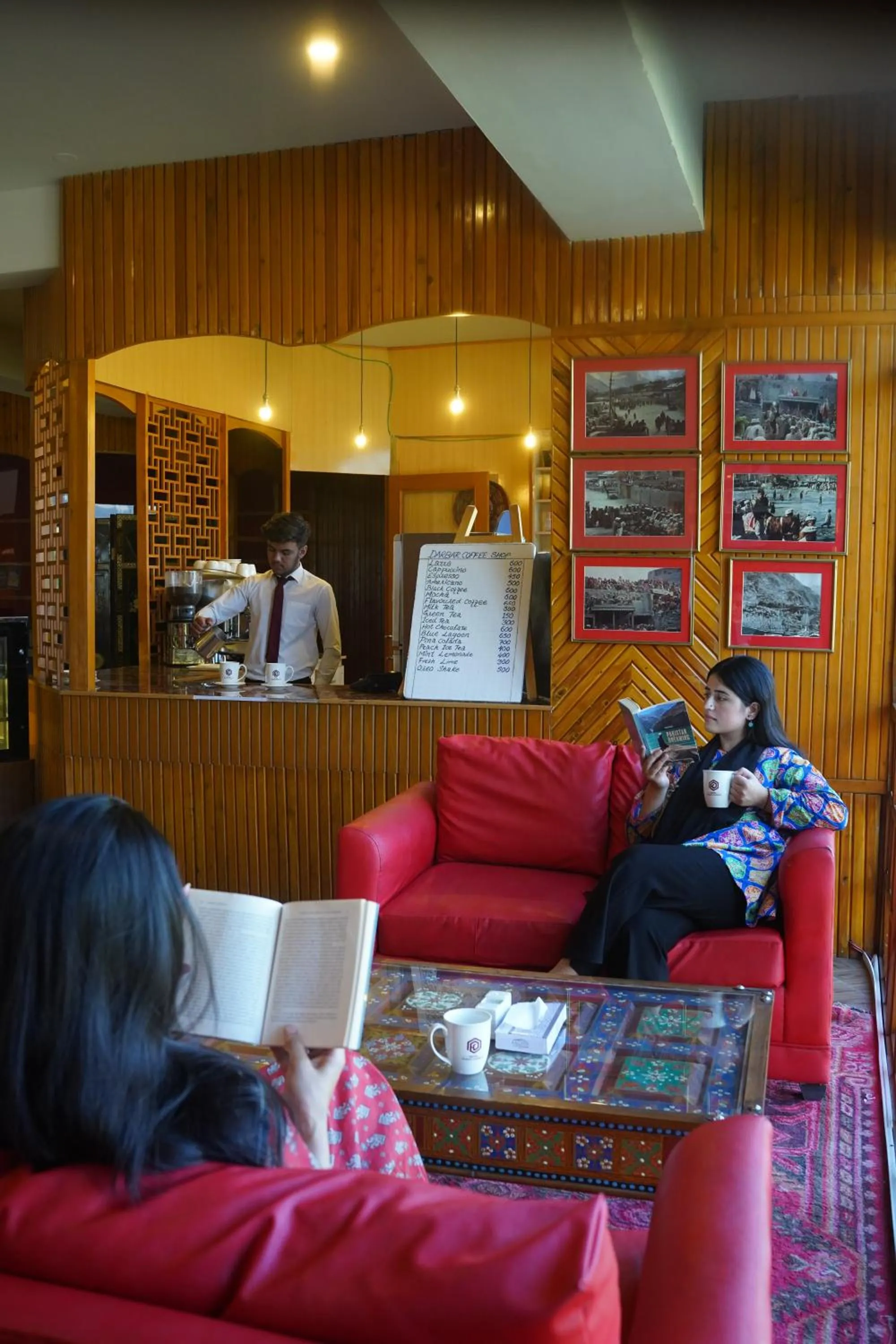 Seating area in Hunza Darbar Hotel