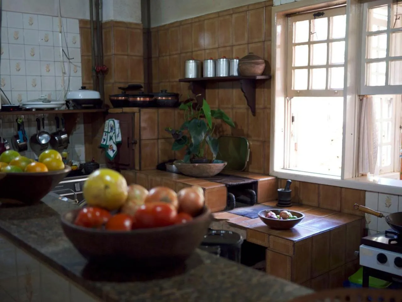 Communal kitchen in Fazenda Quinta da Esperança- Pousada e Lazer
