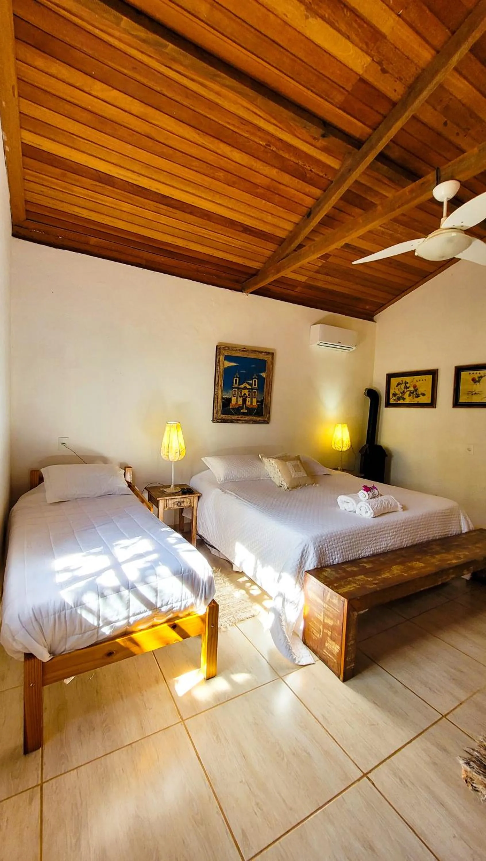 Bed in Fazenda Quinta da Esperança- Pousada e Lazer