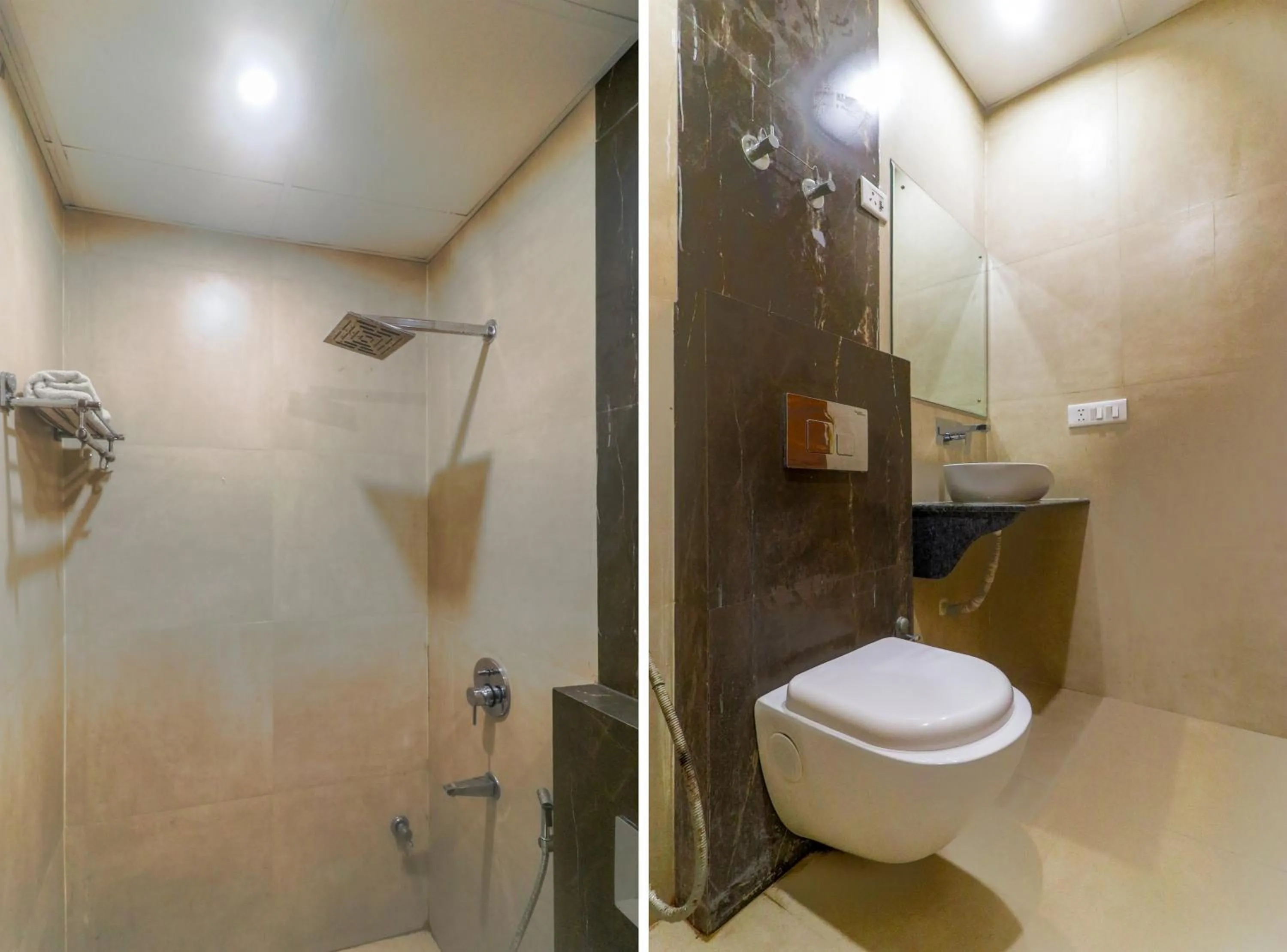 Shower in Hotel Vertu IGI Delhi Airport By OPO,Free Airport Pickup & Drop