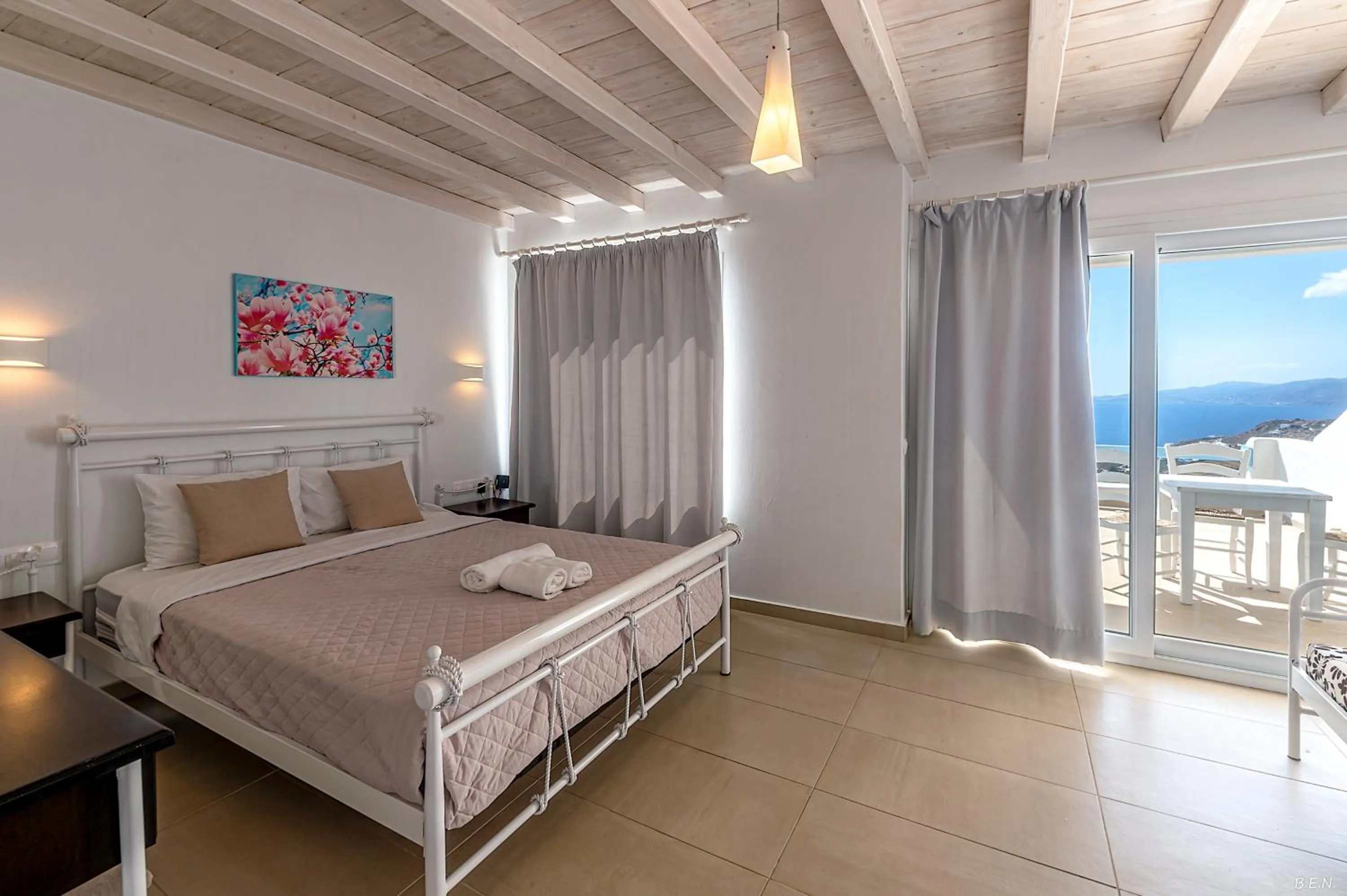 View (from property/room), Bed in Manolia View Mykonos