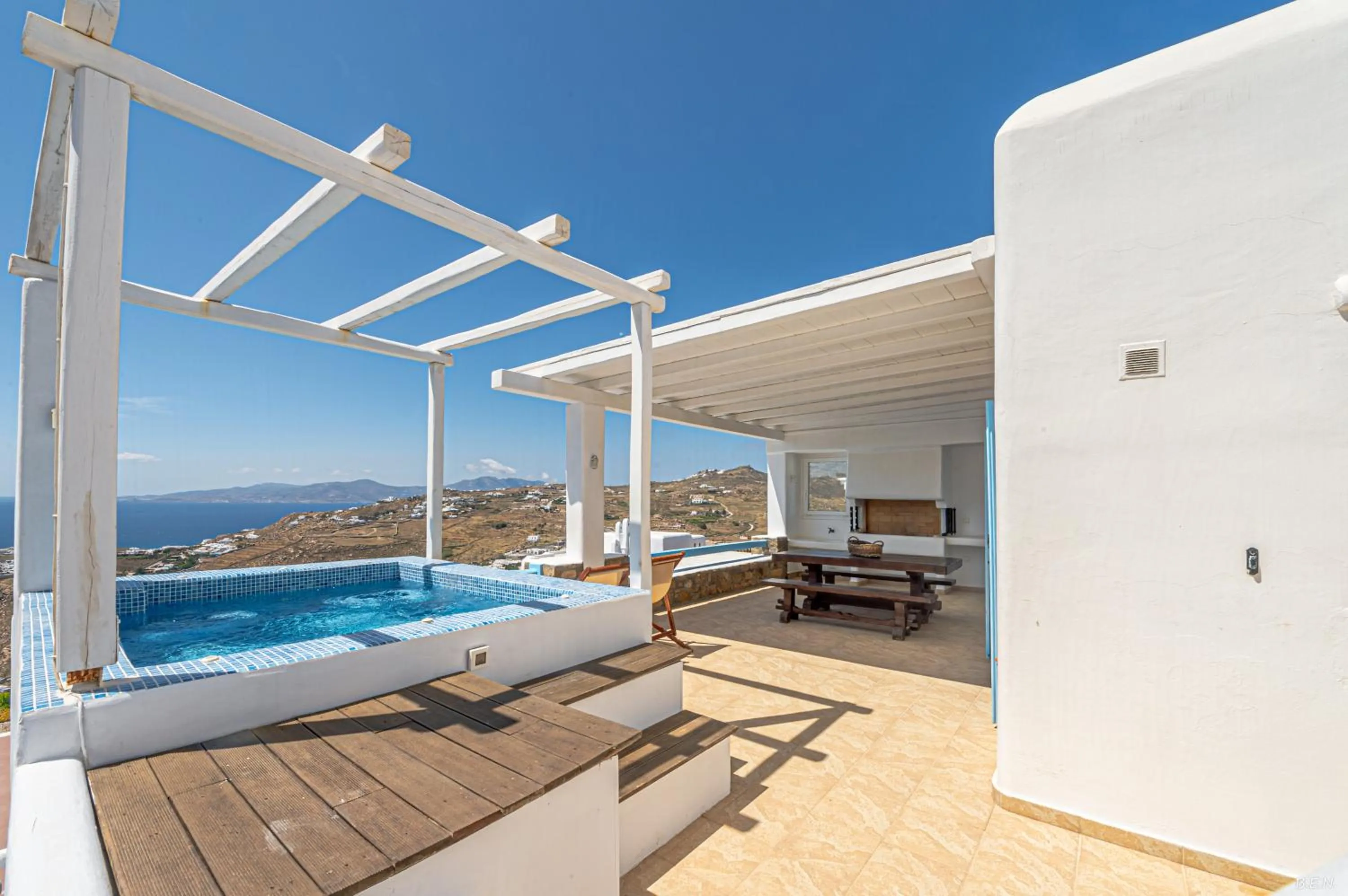 Patio in Manolia View Mykonos