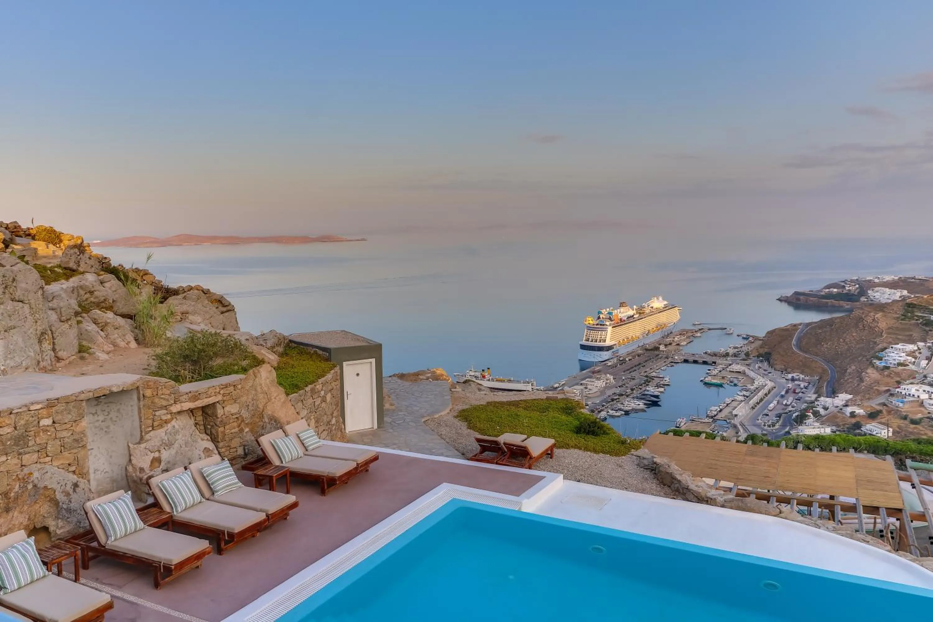 Swimming pool in Manolia View Mykonos