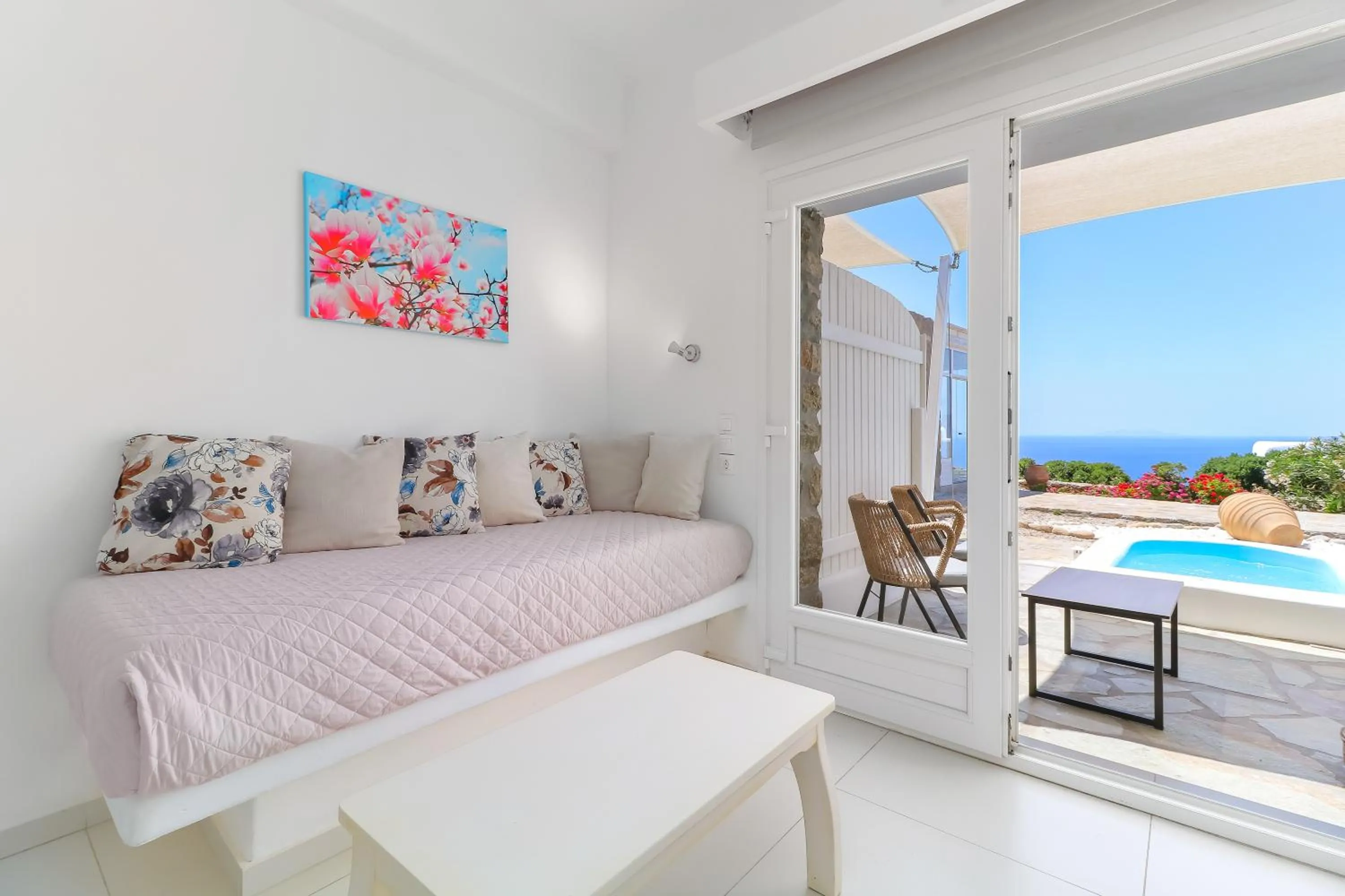 Bedroom, Bed in Manolia View Mykonos