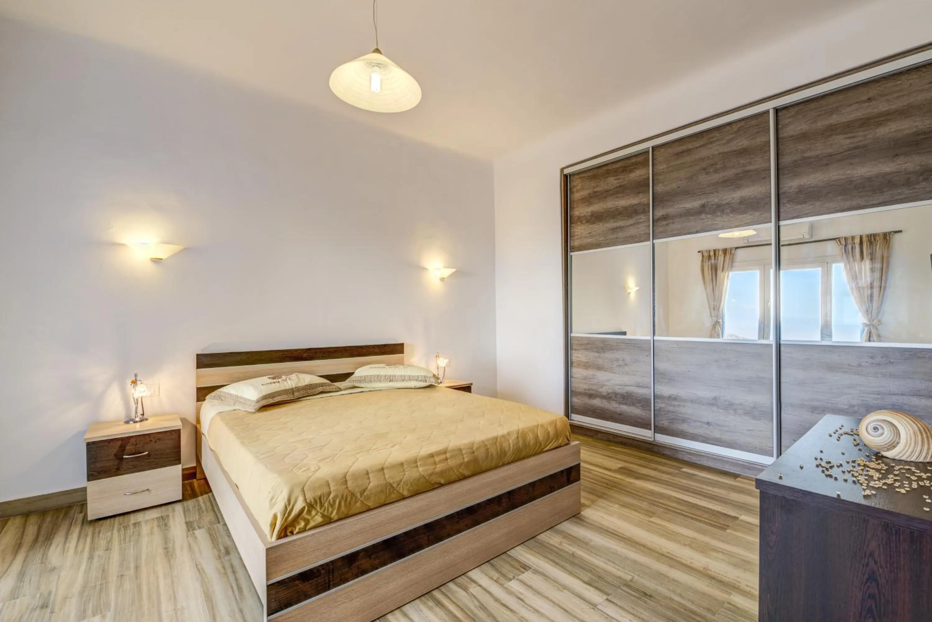 Bed in Manolia View Mykonos