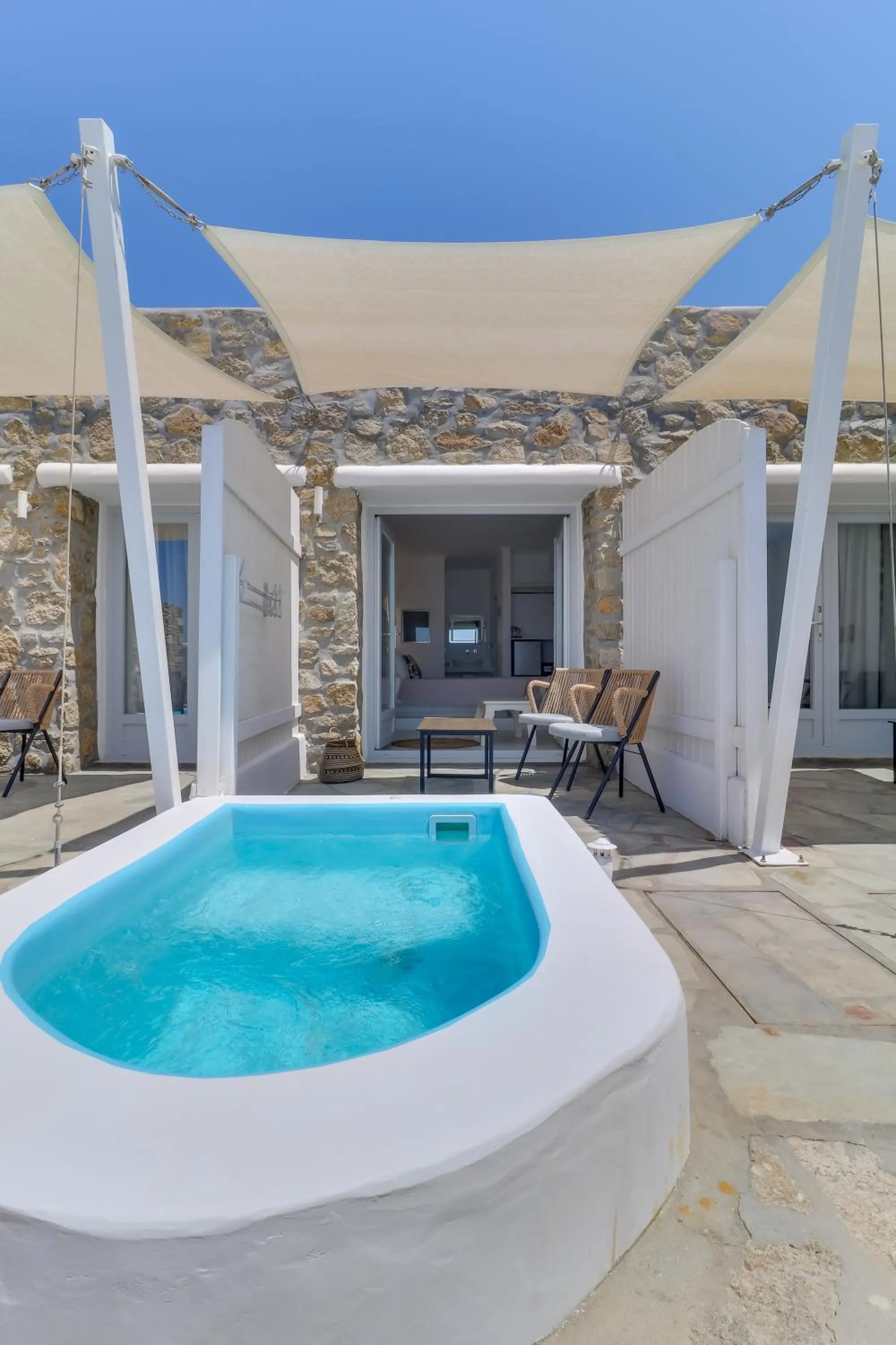 Hot Tub in Manolia View Mykonos