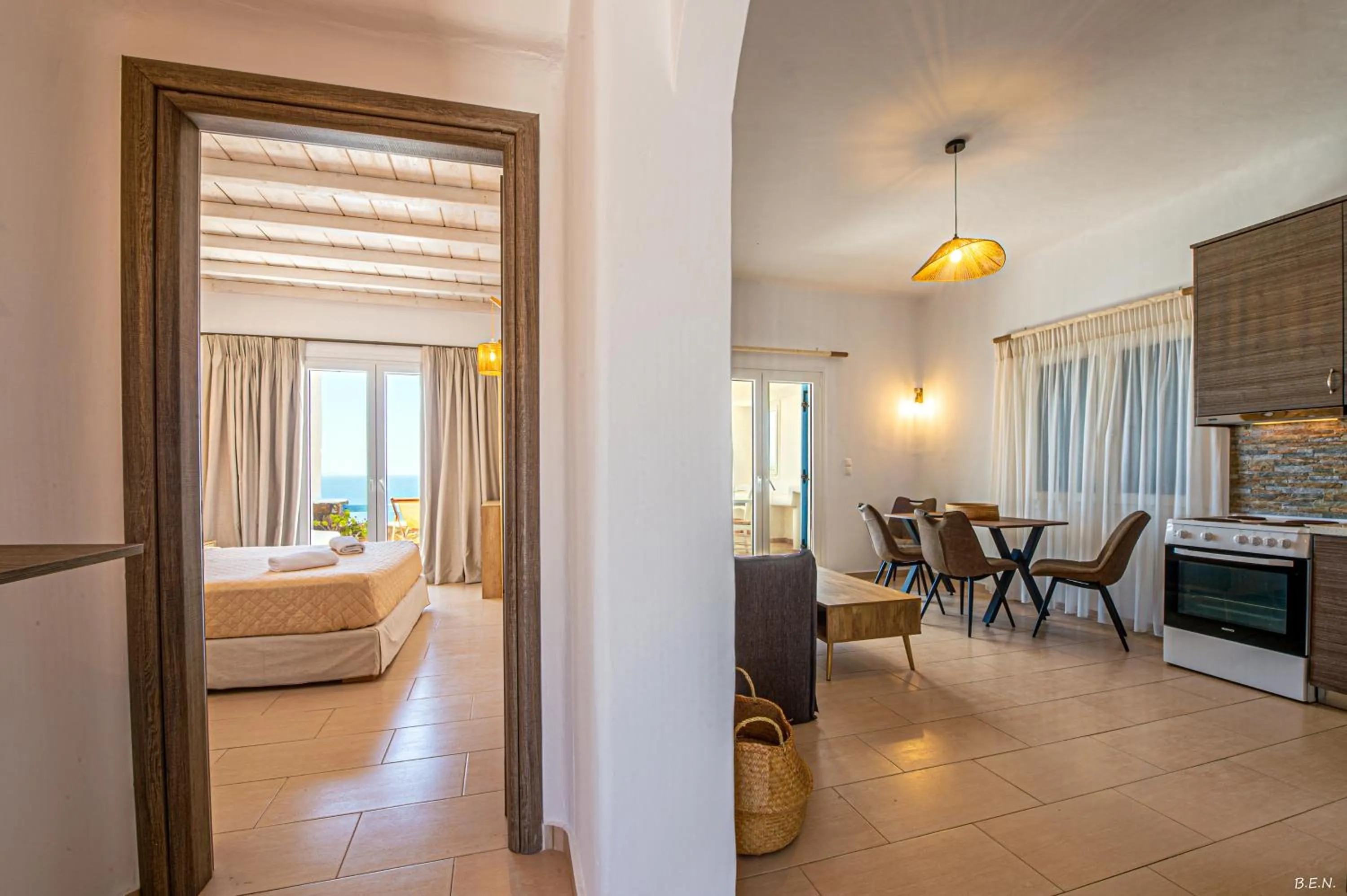 Property building, Bed in Manolia View Mykonos