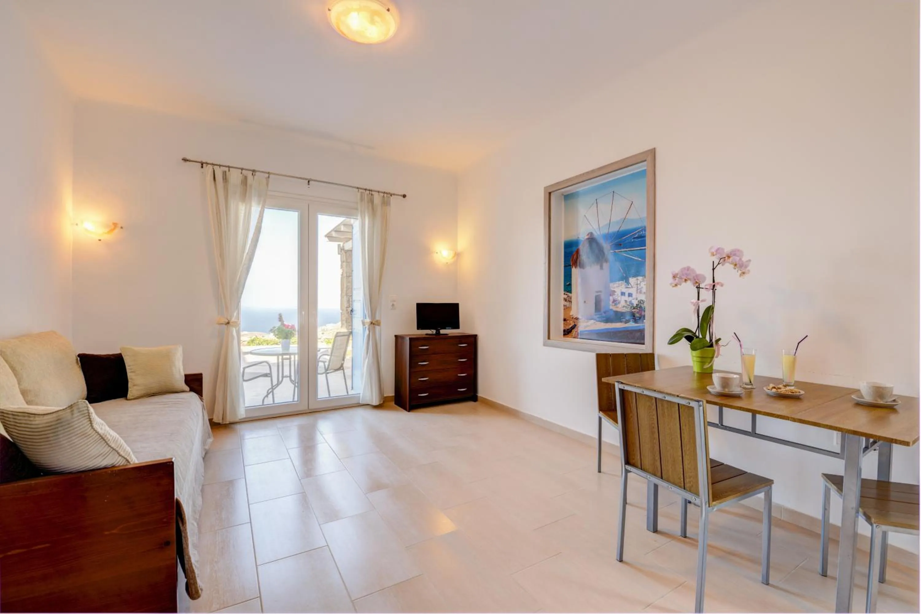 Seating area in Manolia View Mykonos