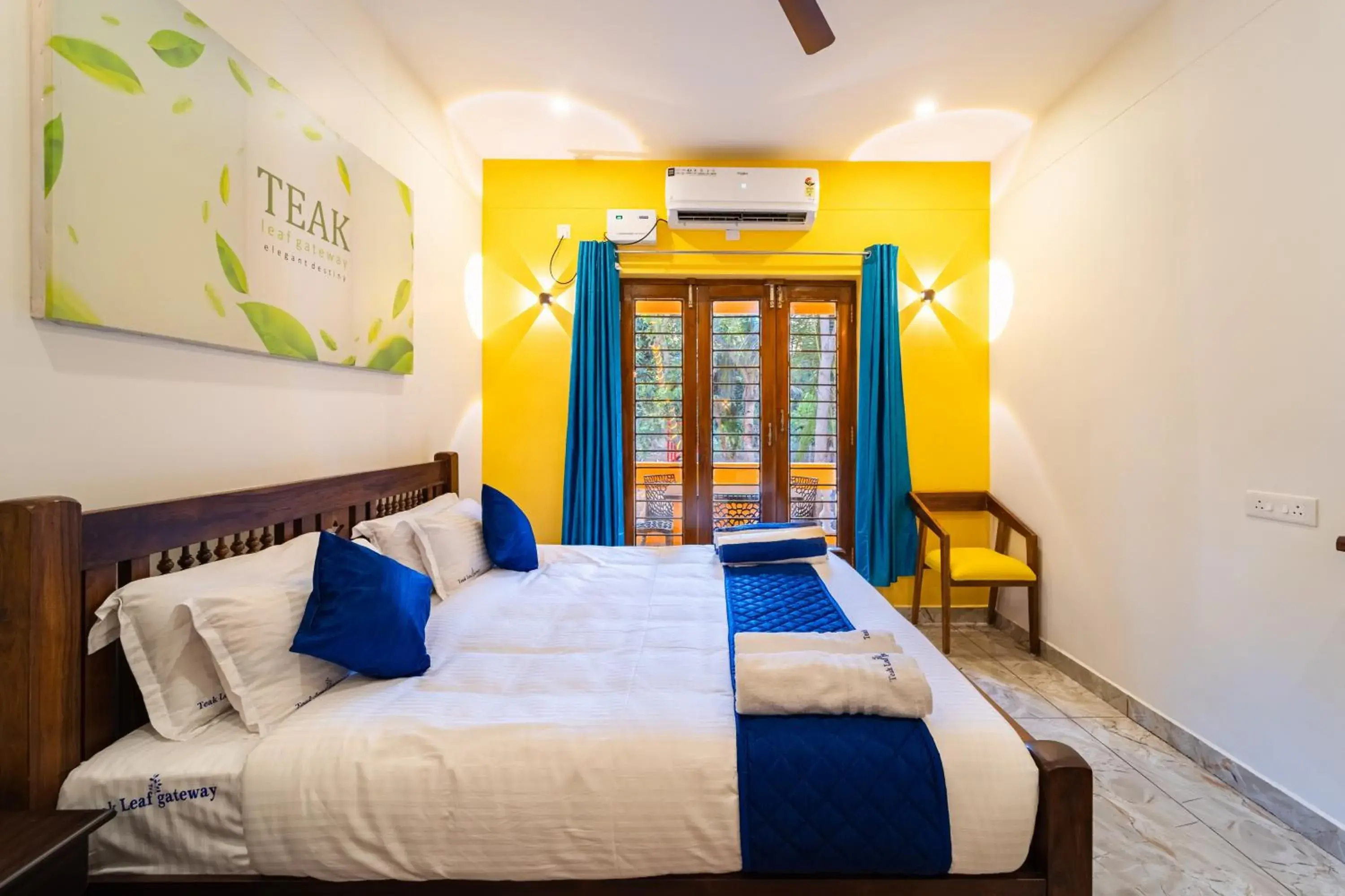 Bedroom, Bed in Teak Leaf Gateway Villa with Swimming Pool Indoor Games Bedroom, Bed in Teak Leaf Gateway Villa with Swimming Pool Indoor Games
