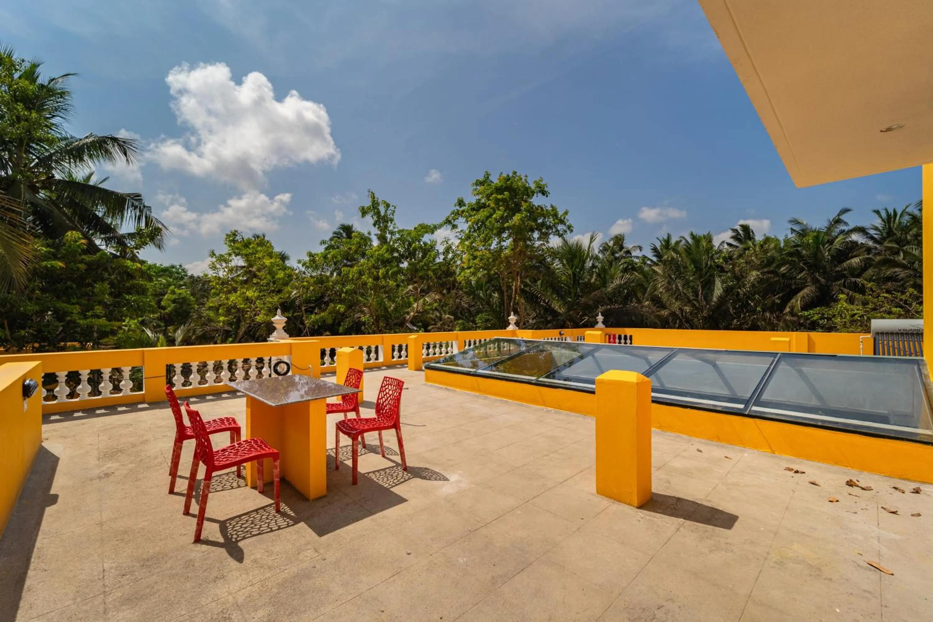 Balcony/Terrace in Teak Leaf Gateway Villa with Swimming Pool Indoor Games