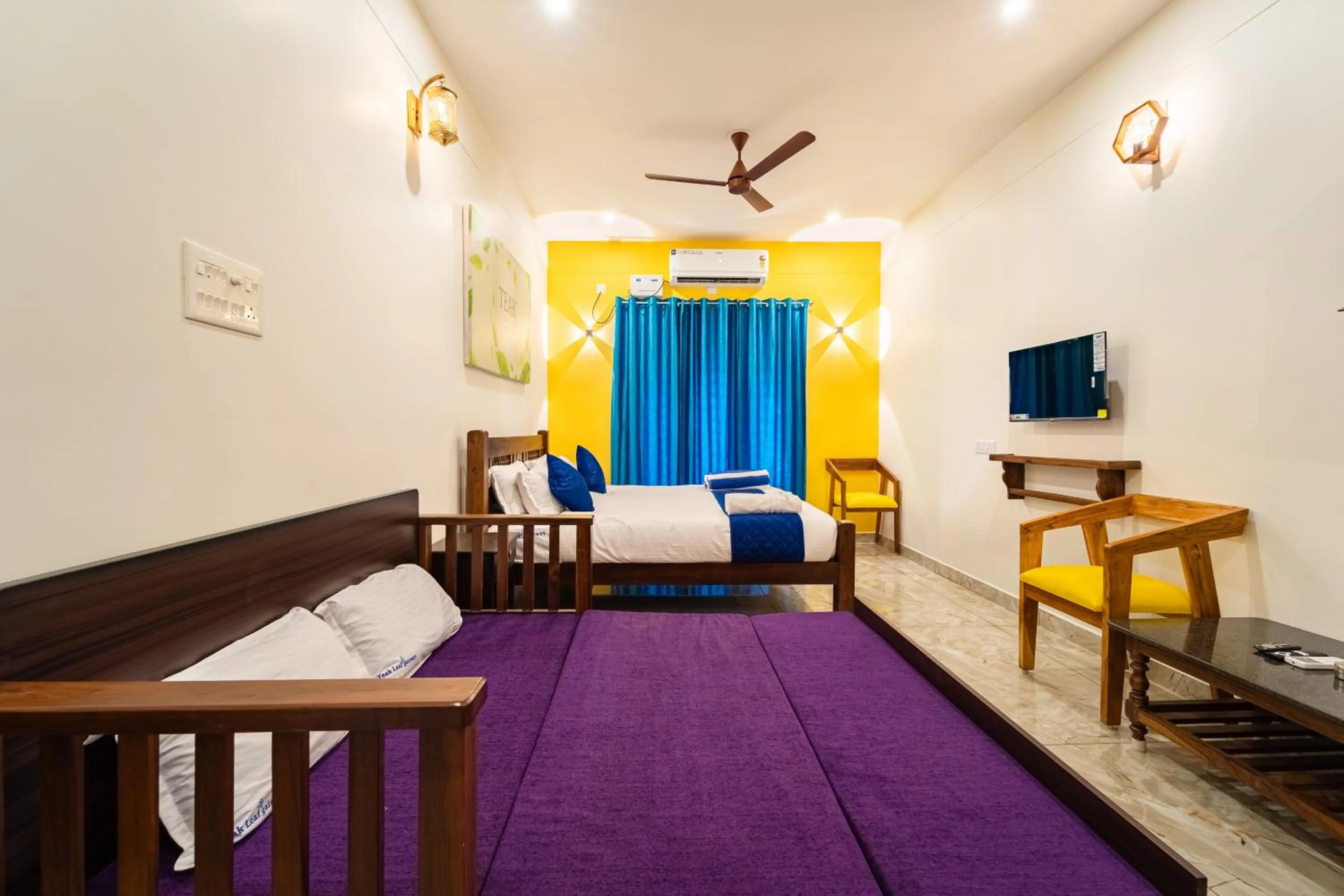 Bedroom, Bed in Teak Leaf Gateway Villa with Swimming Pool Indoor Games