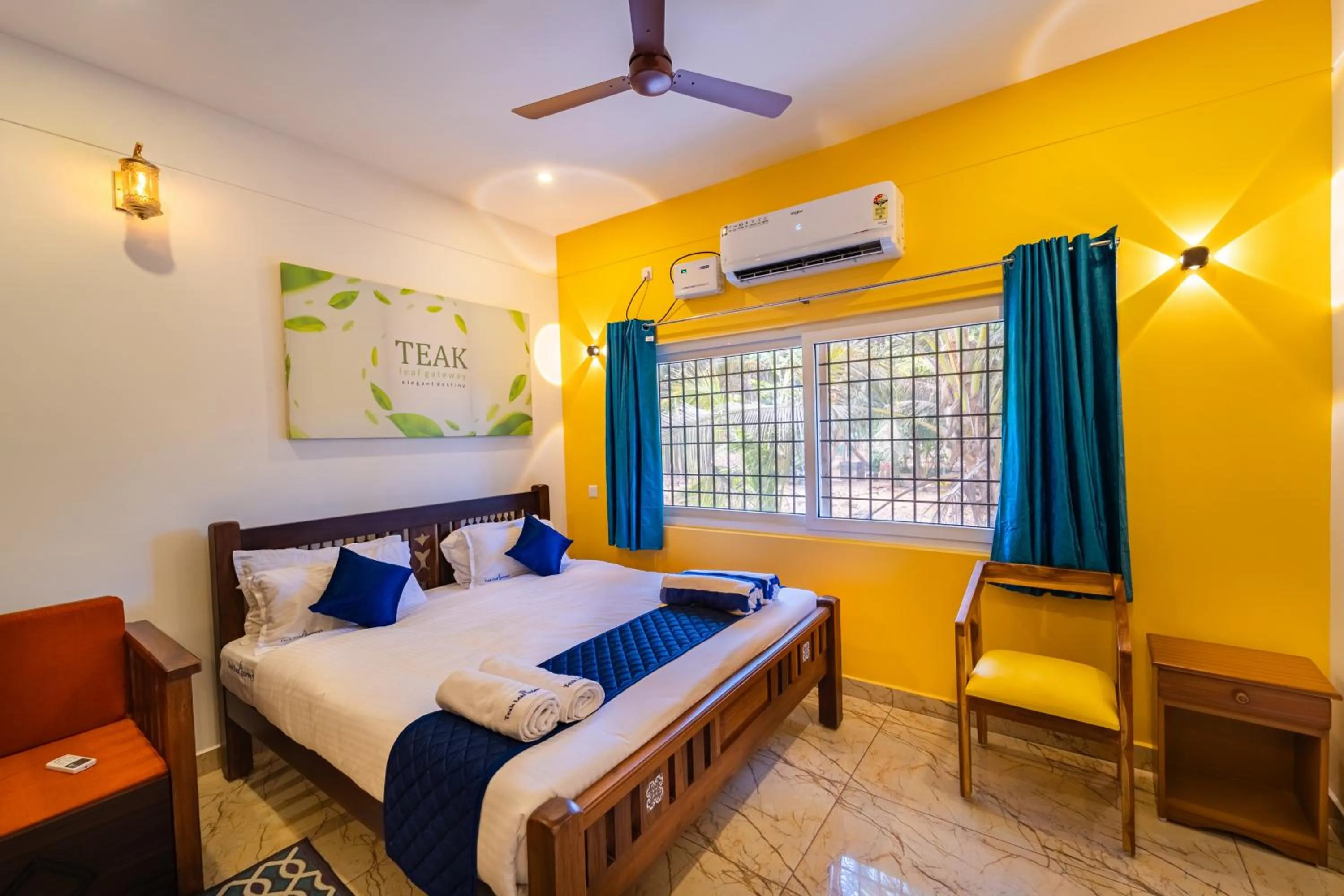 Bedroom, Bed in Teak Leaf Gateway Villa with Swimming Pool Indoor Games