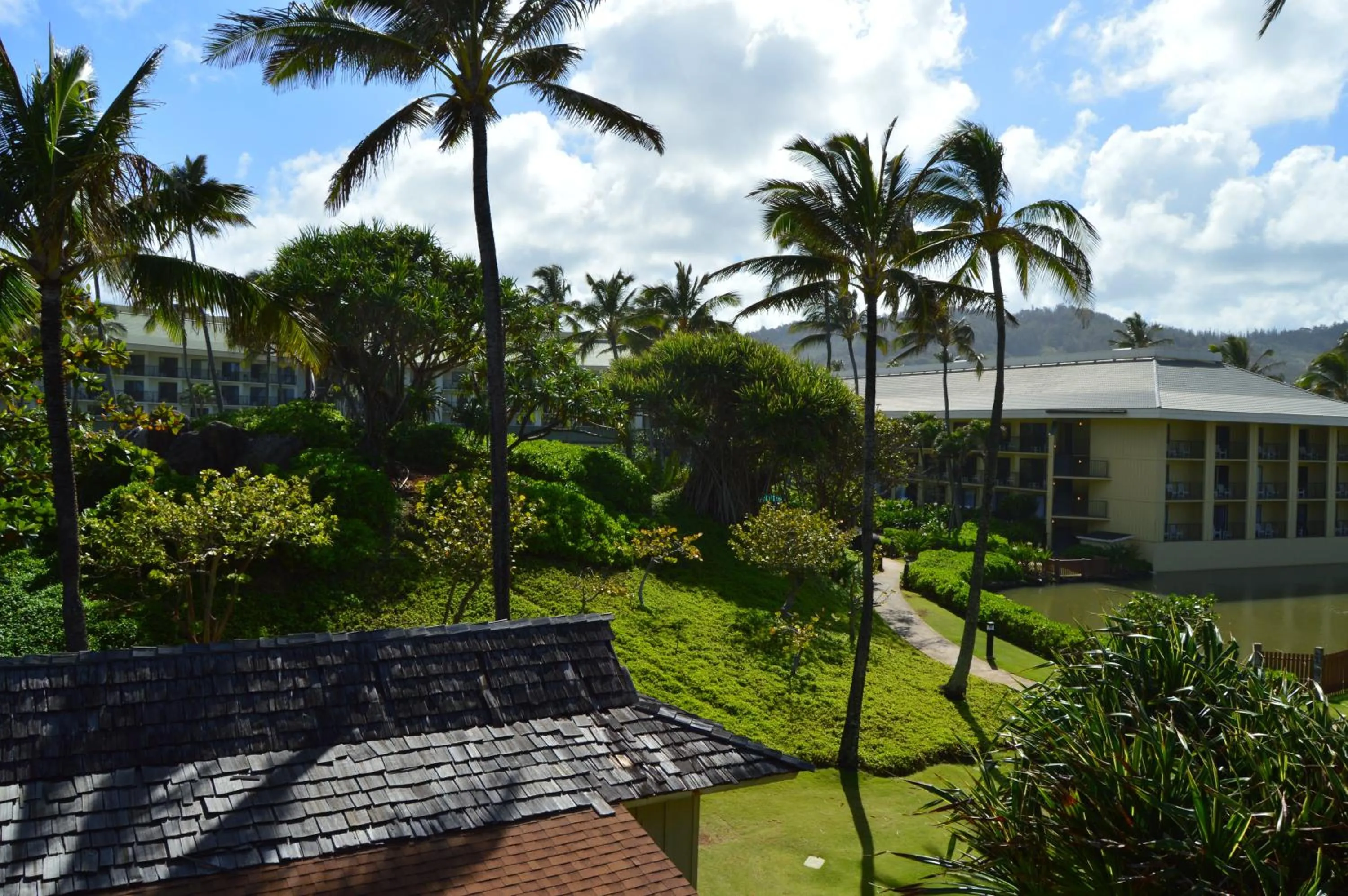 Bird's eye view in 2417 at Oceanfront Resort Lihue Kauai Beach Drive Private Condo