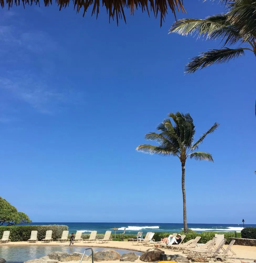 Sea view in 2417 at Oceanfront Resort Lihue Kauai Beach Drive Private Condo