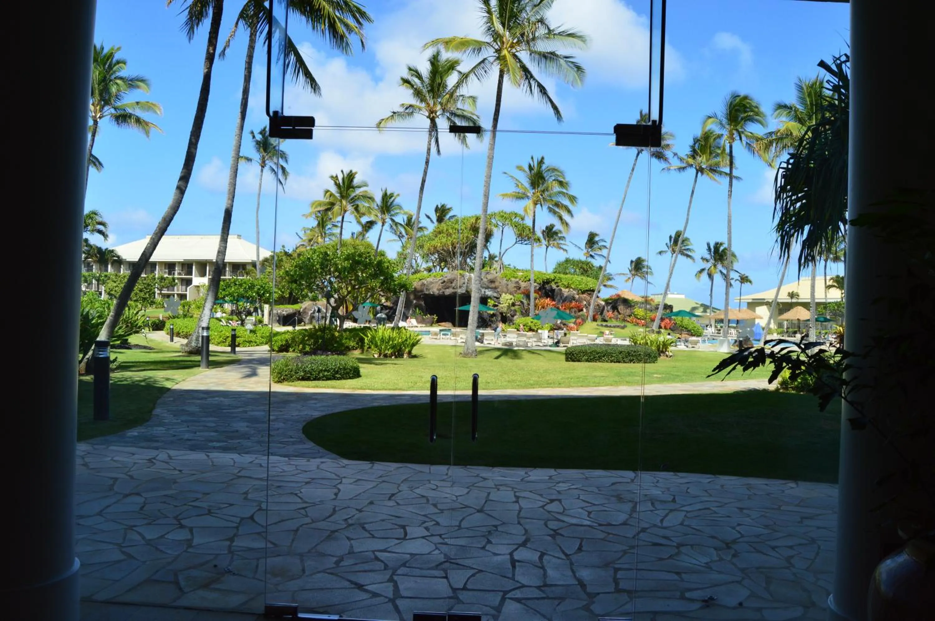 Bird's eye view in 2417 at Oceanfront Resort Lihue Kauai Beach Drive Private Condo