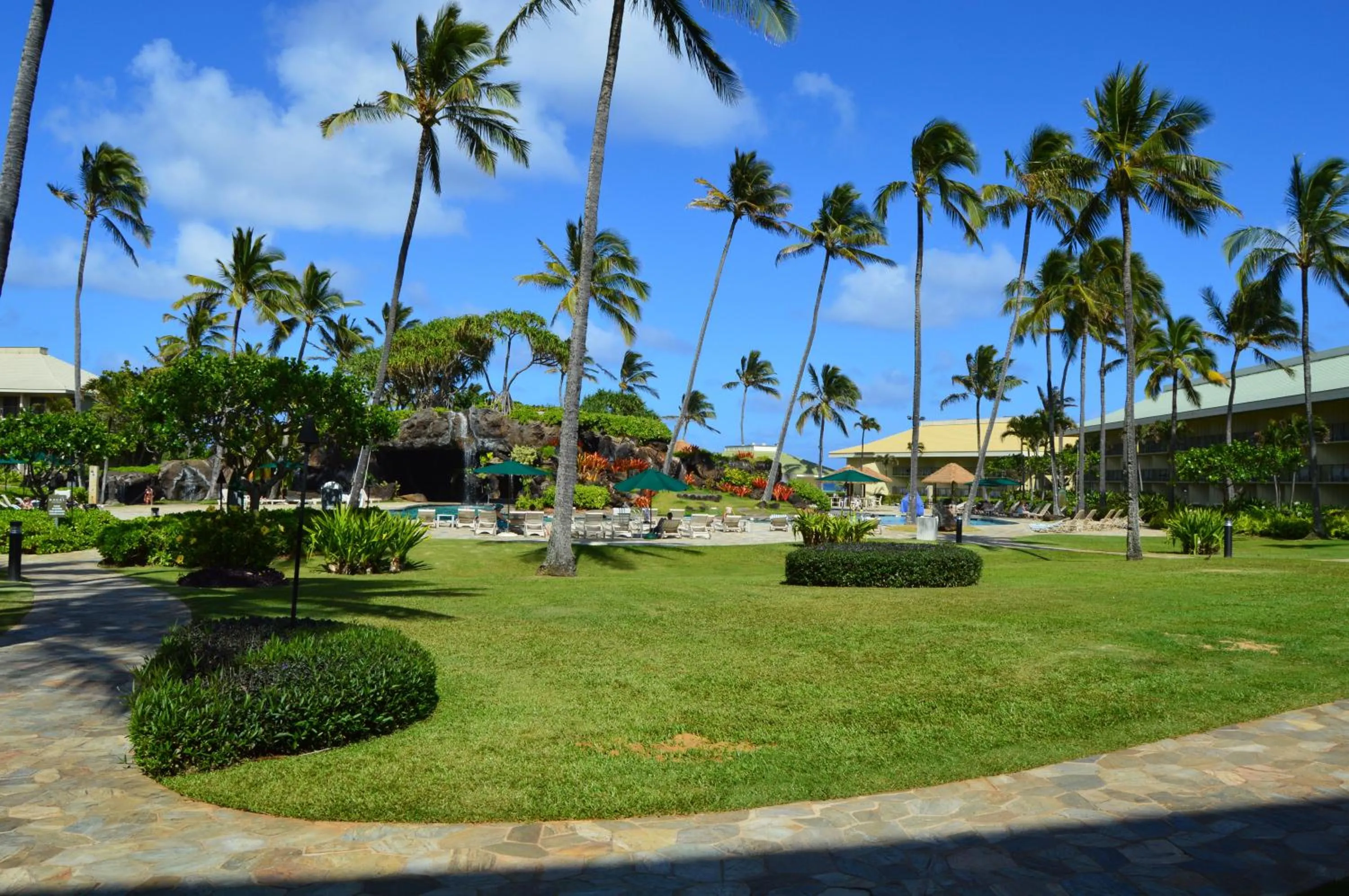 Bird's eye view in 2417 at Oceanfront Resort Lihue Kauai Beach Drive Private Condo