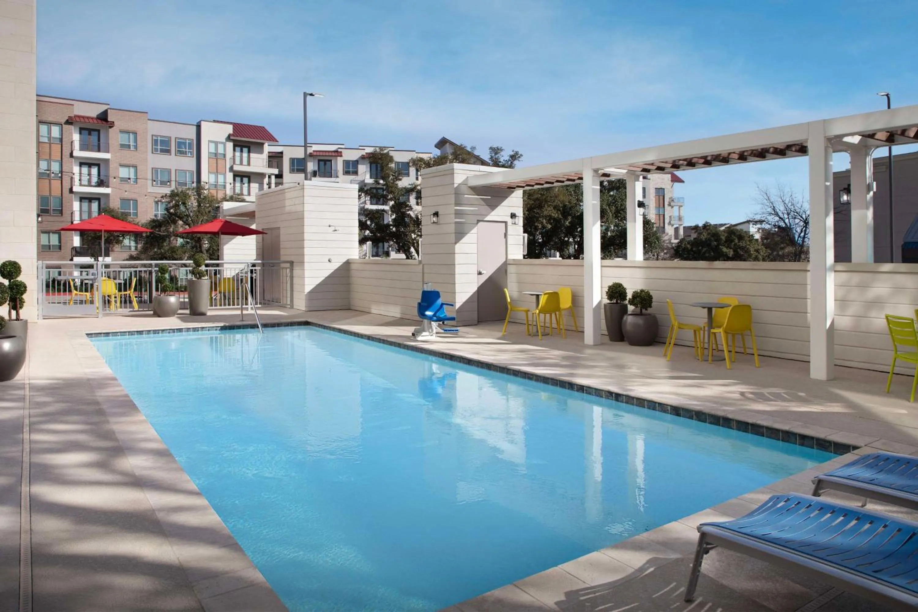 Pool view in Home2 Suites By Hilton Georgetown Austin North