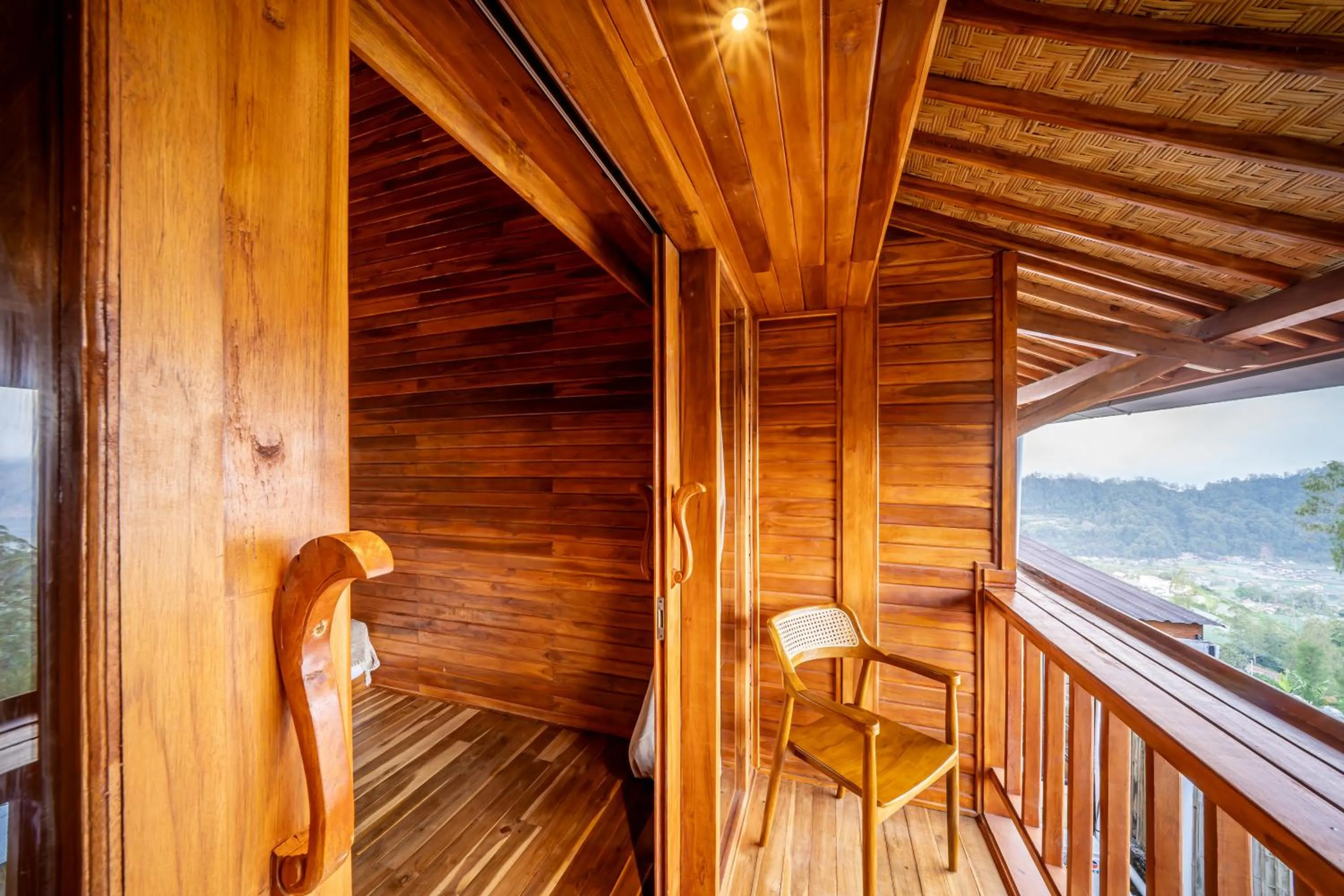 Balcony/Terrace in The Dewi Eco Bamboo Villa