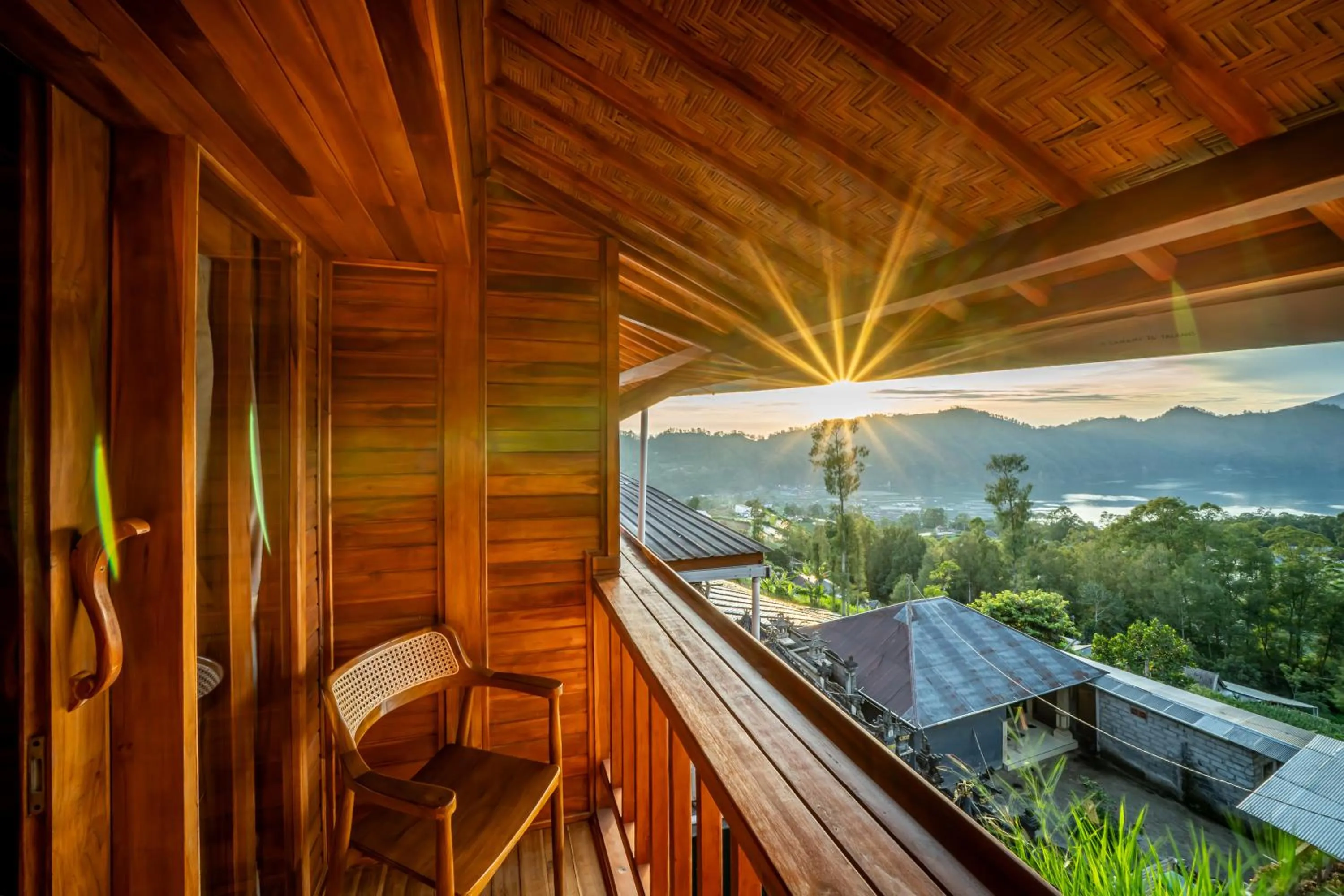 Balcony/Terrace in The Dewi Eco Bamboo Villa