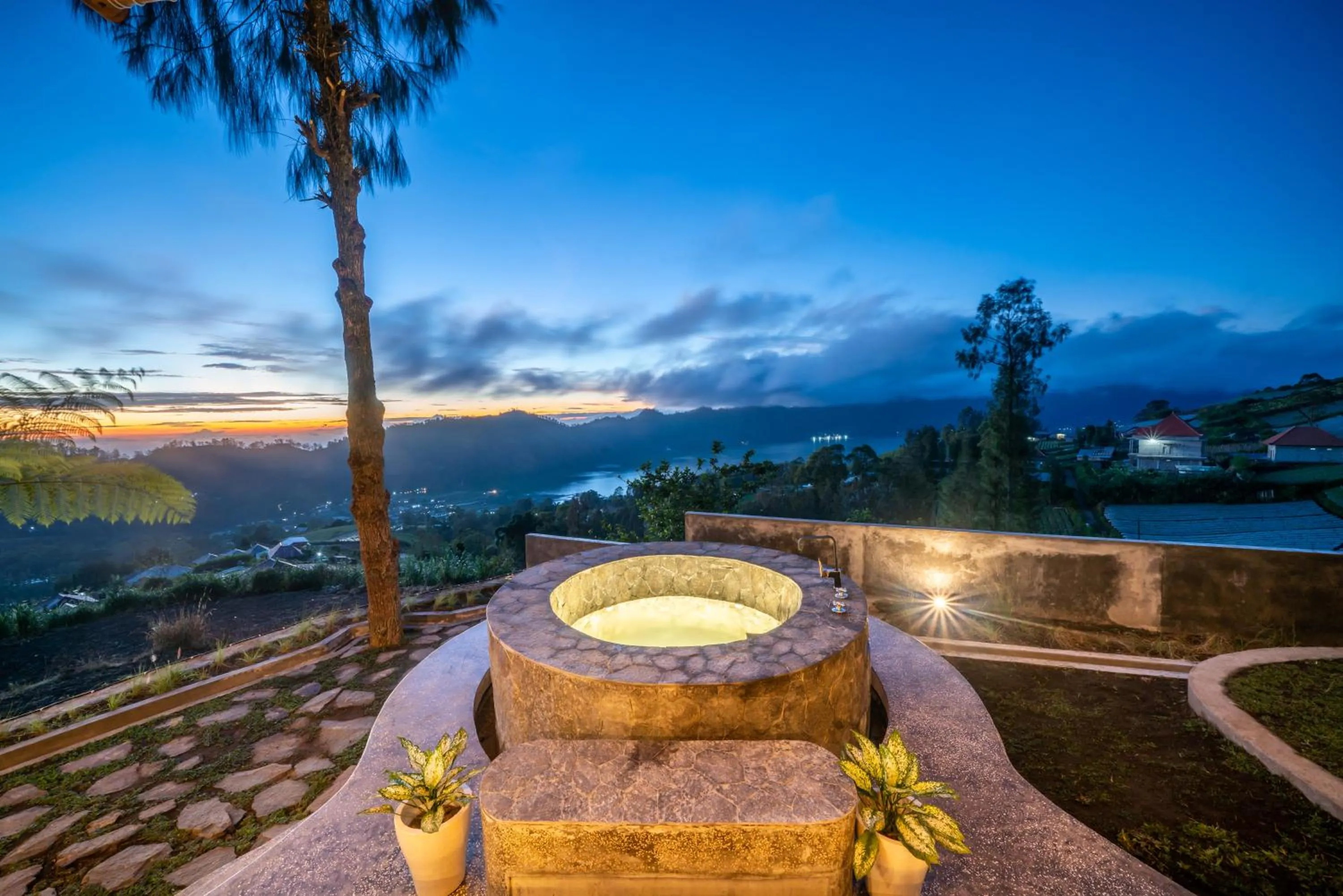 Swimming pool in The Dewi Eco Bamboo Villa