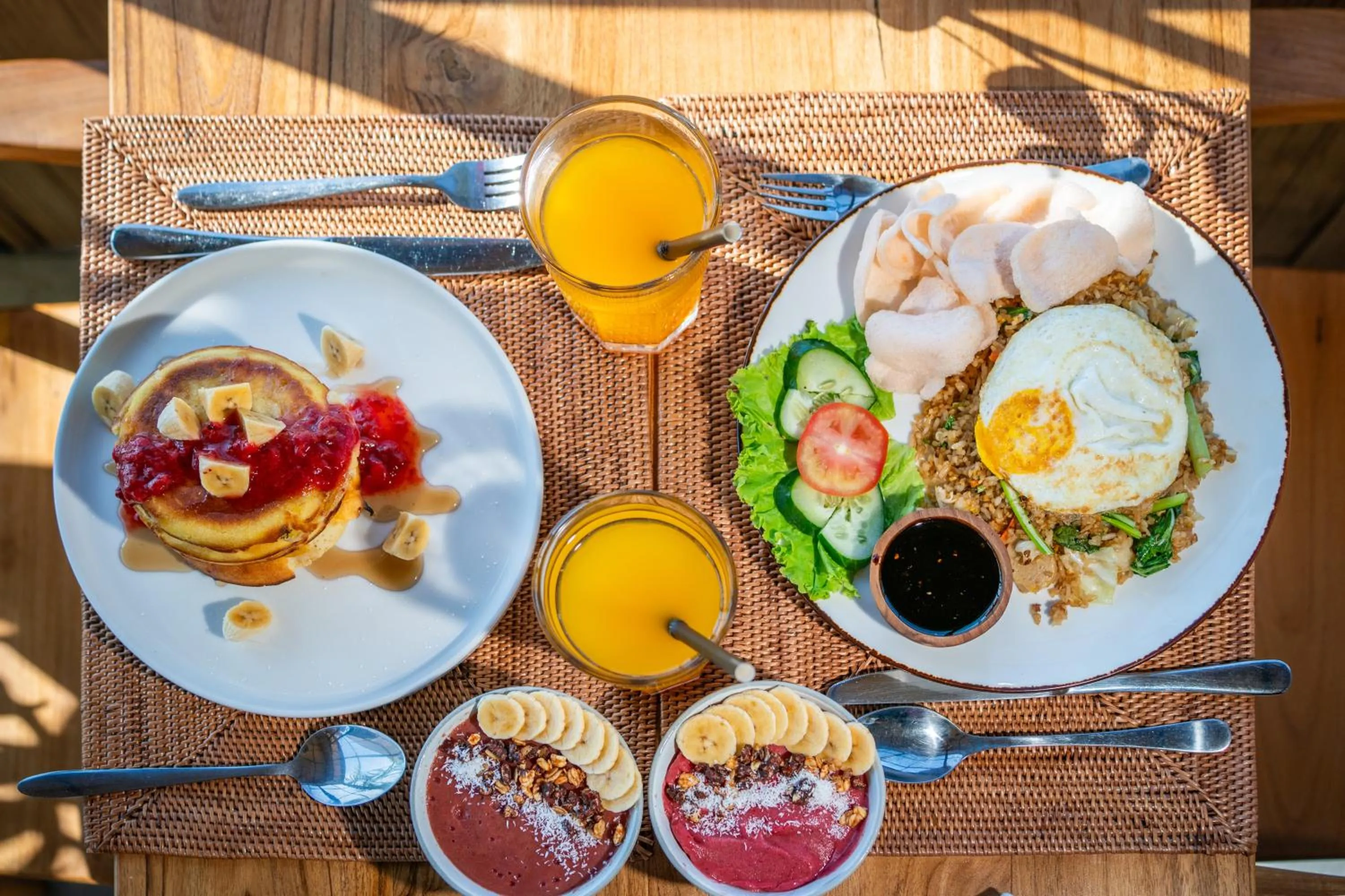 Breakfast in The Dewi Eco Bamboo Villa
