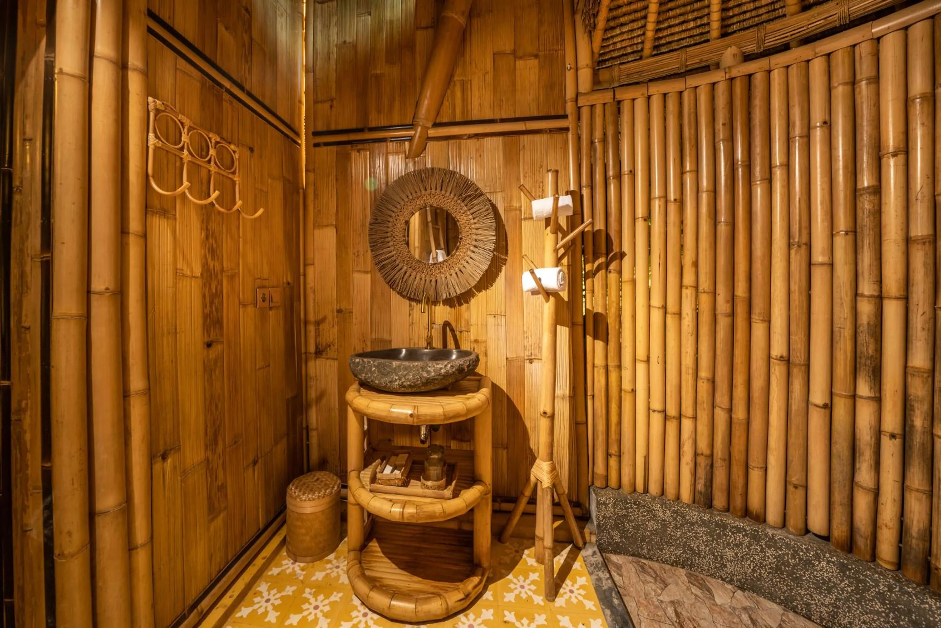Bathroom in The Dewi Eco Bamboo Villa
