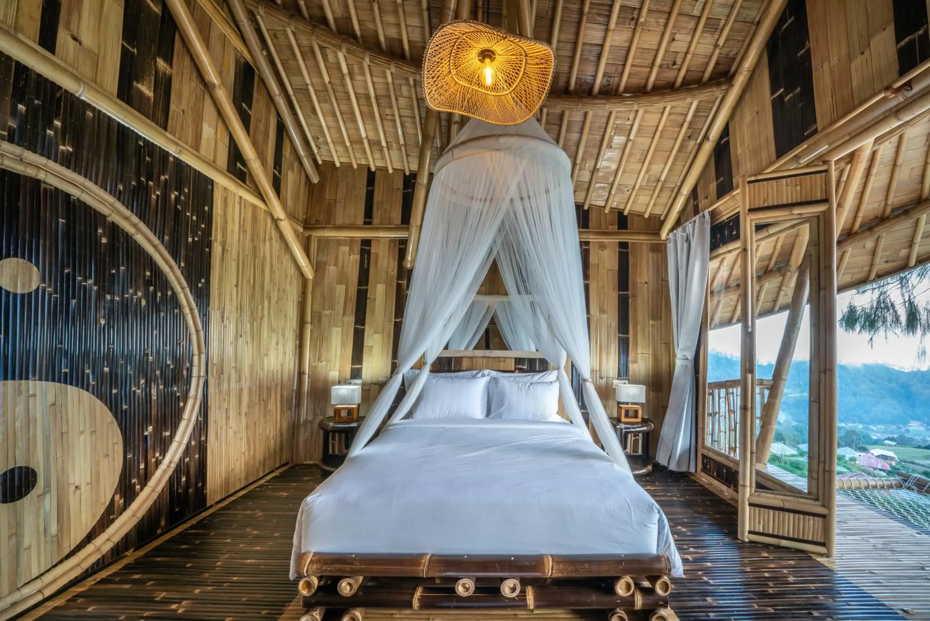 Bed in The Dewi Eco Bamboo Villa Bed in The Dewi Eco Bamboo Villa