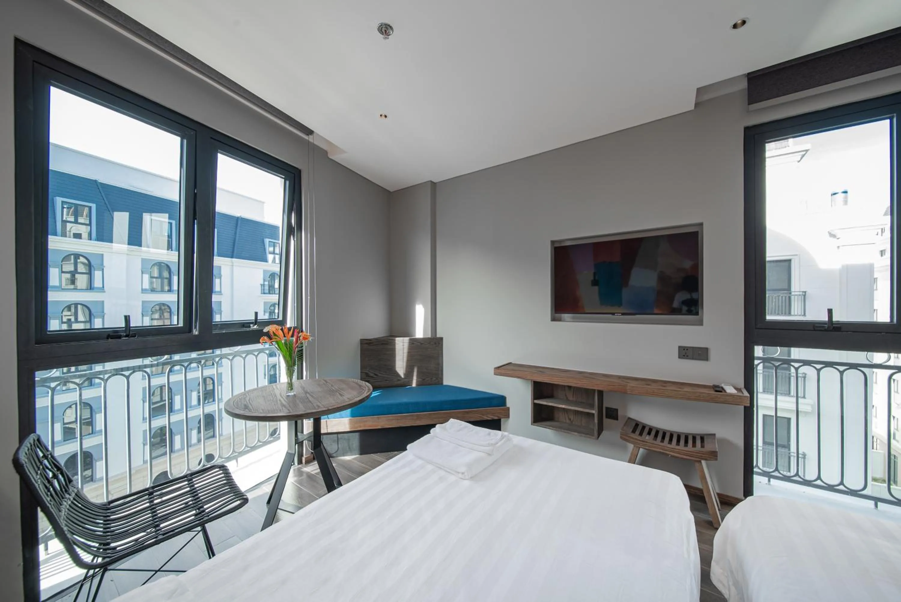 View (from property/room), Bed in TK Phu Quoc Hotel - Grand World Phu Quoc