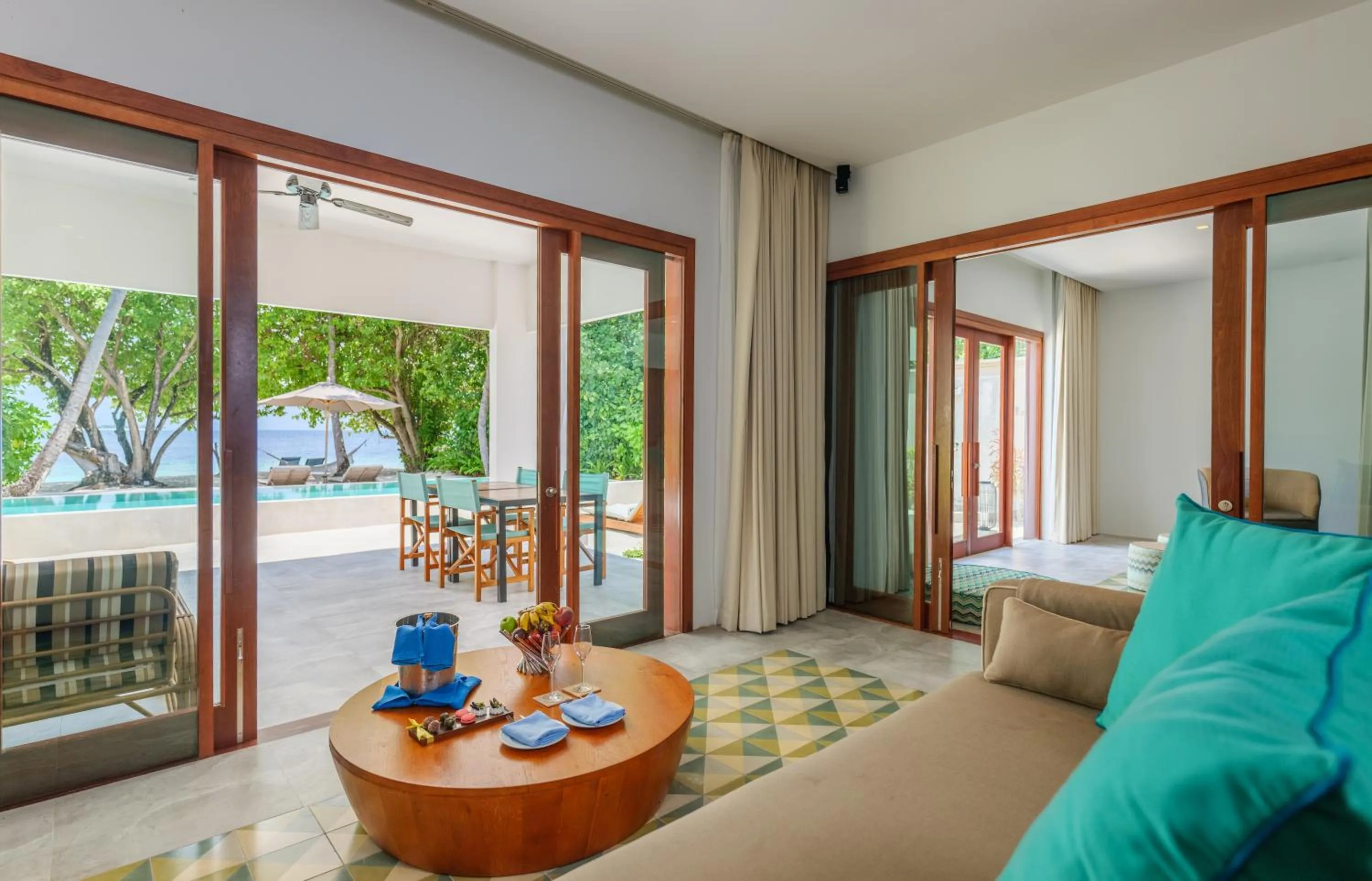View (from property/room), Bed in Amilla Maldives