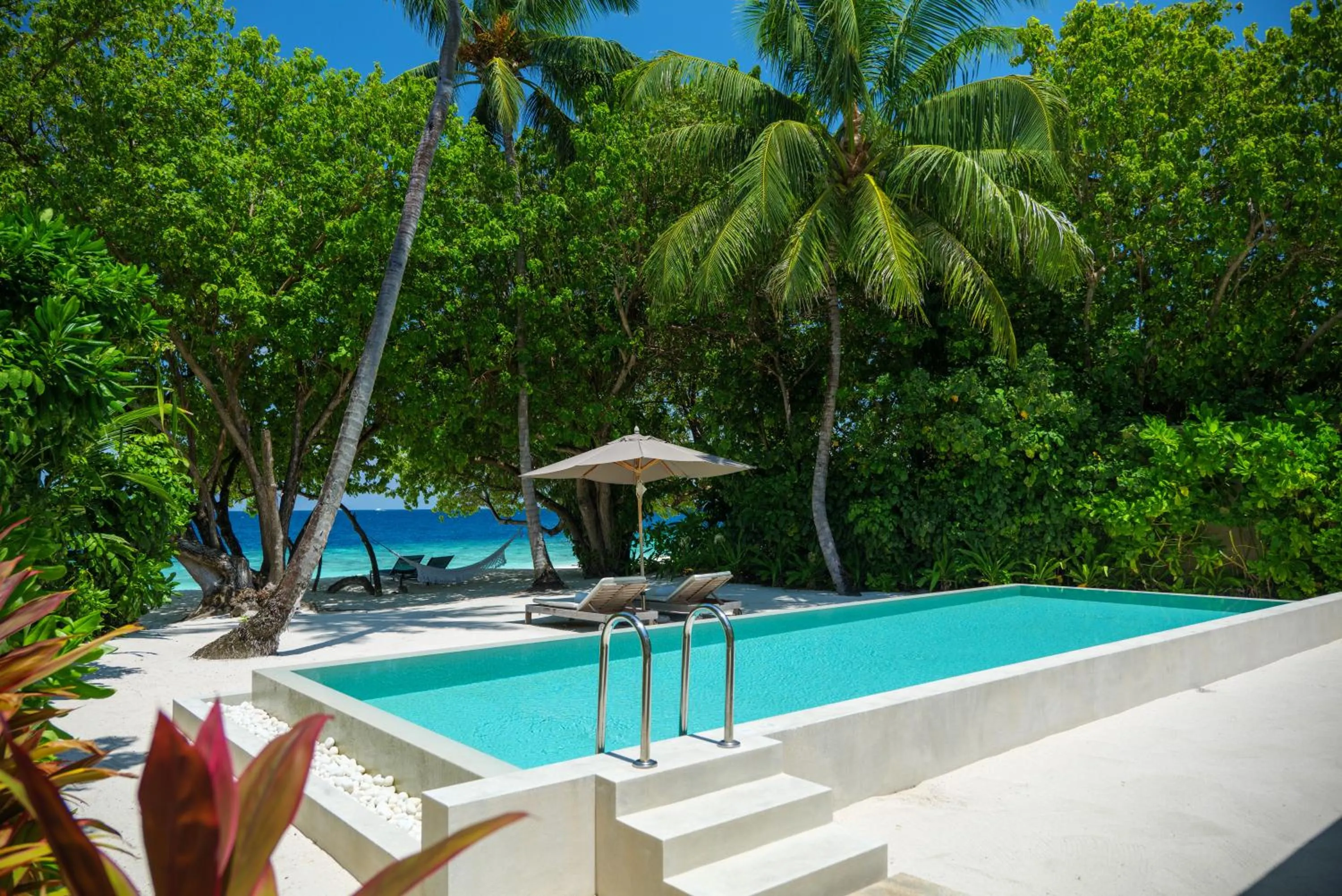 Pool view in Amilla Maldives