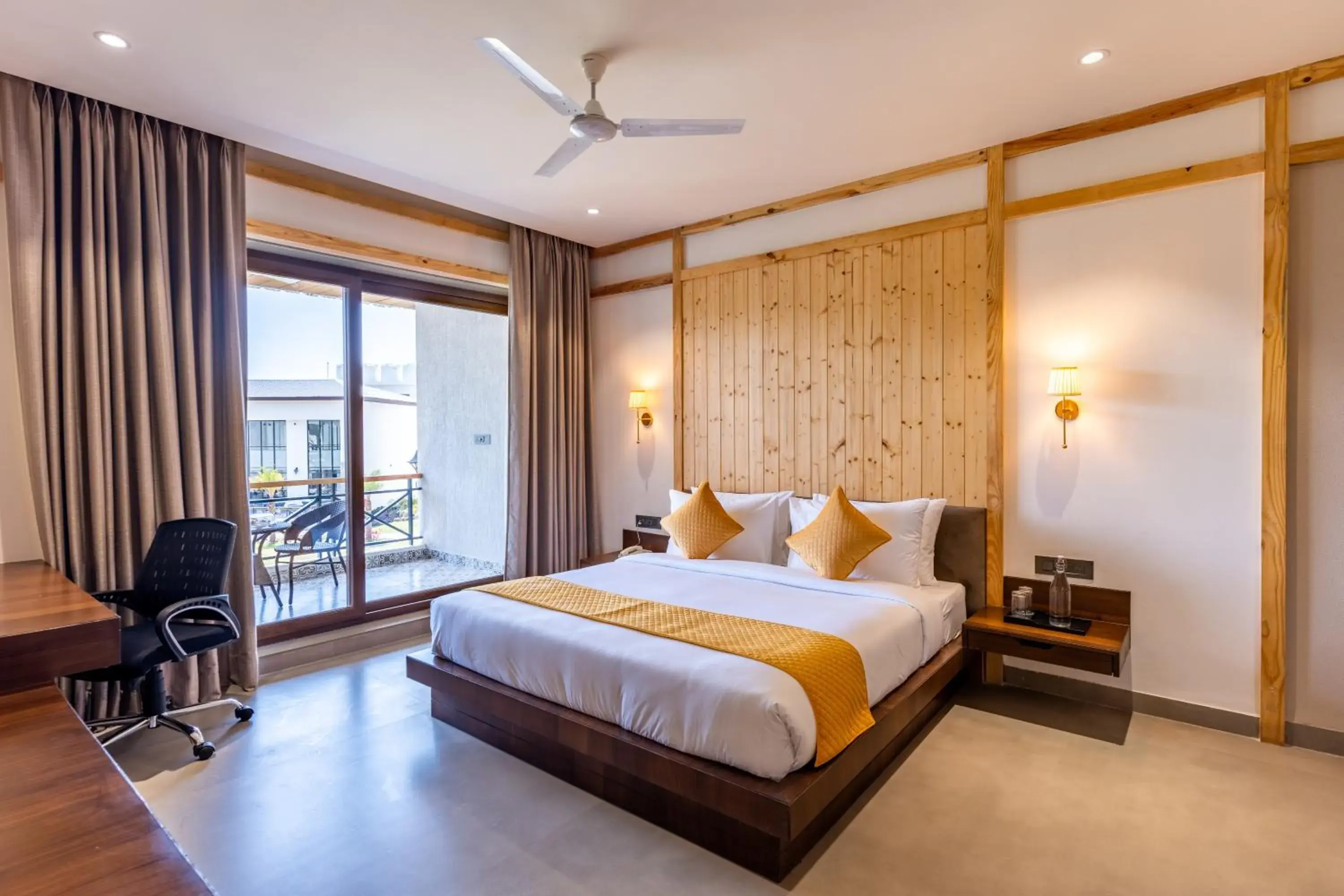 Bedroom, Bed in Shervani Pebbles & Pines Resort & Spa, Corbett Bedroom, Bed in Shervani Pebbles & Pines Resort & Spa, Corbett