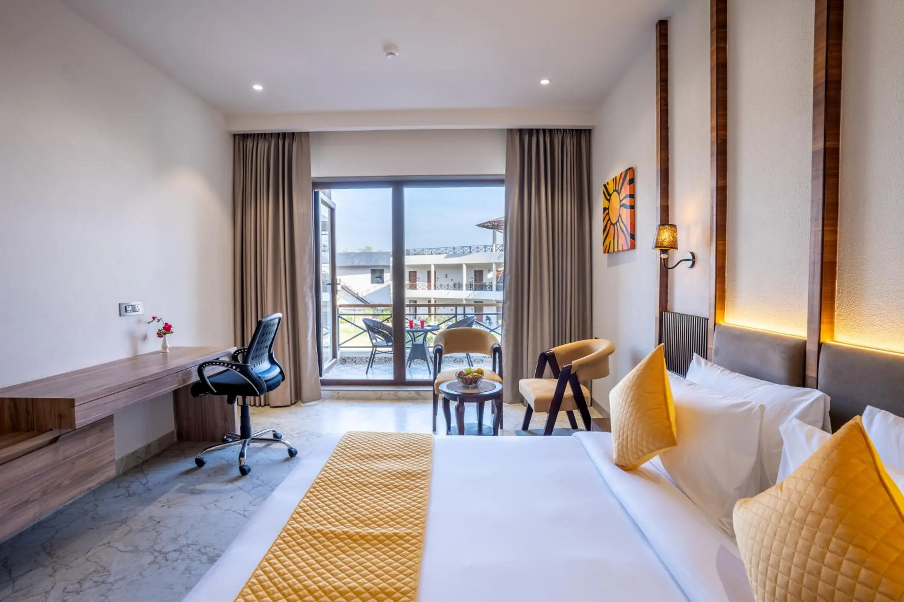 View (from property/room), Bed in Shervani Pebbles & Pines Resort & Spa, Corbett View (from property/room), Bed in Shervani Pebbles & Pines Resort & Spa, Corbett