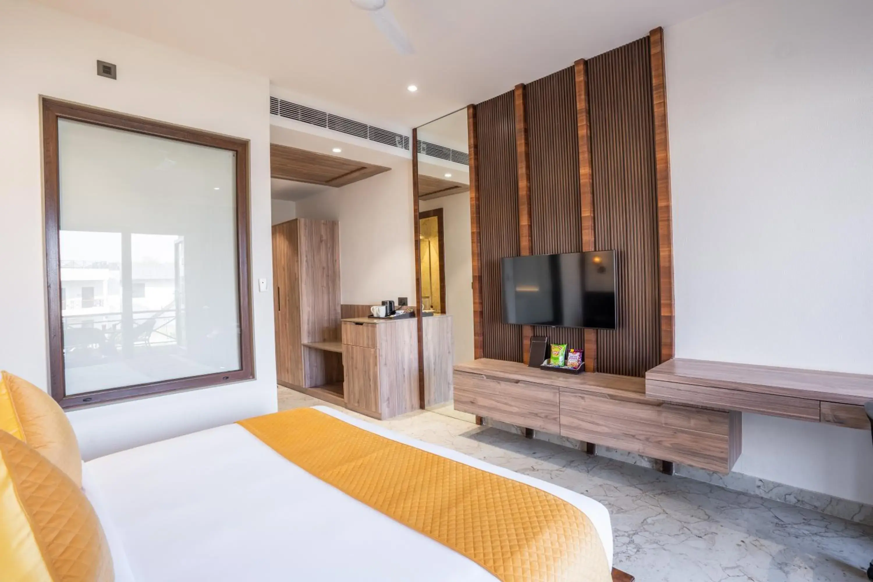 Bedroom in Shervani Pebbles & Pines Resort & Spa, Corbett Bedroom in Shervani Pebbles & Pines Resort & Spa, Corbett